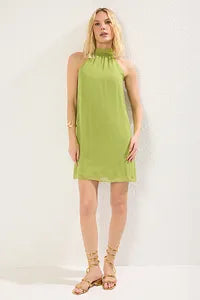 Trendyol Straight Cut Halter Neck Green Dress