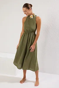 trendyol Green Maxi Cut Out Beach Dress