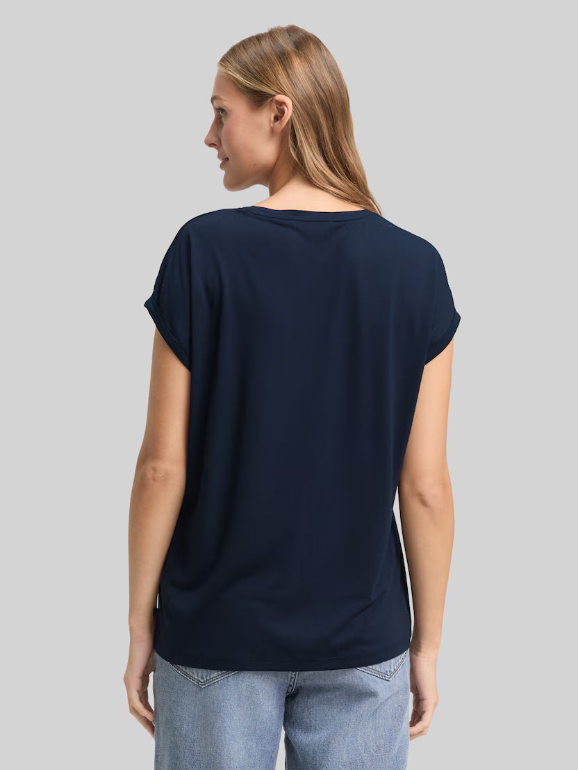 Tom Tailor Navy Plain Loose-Fit T-Shirt