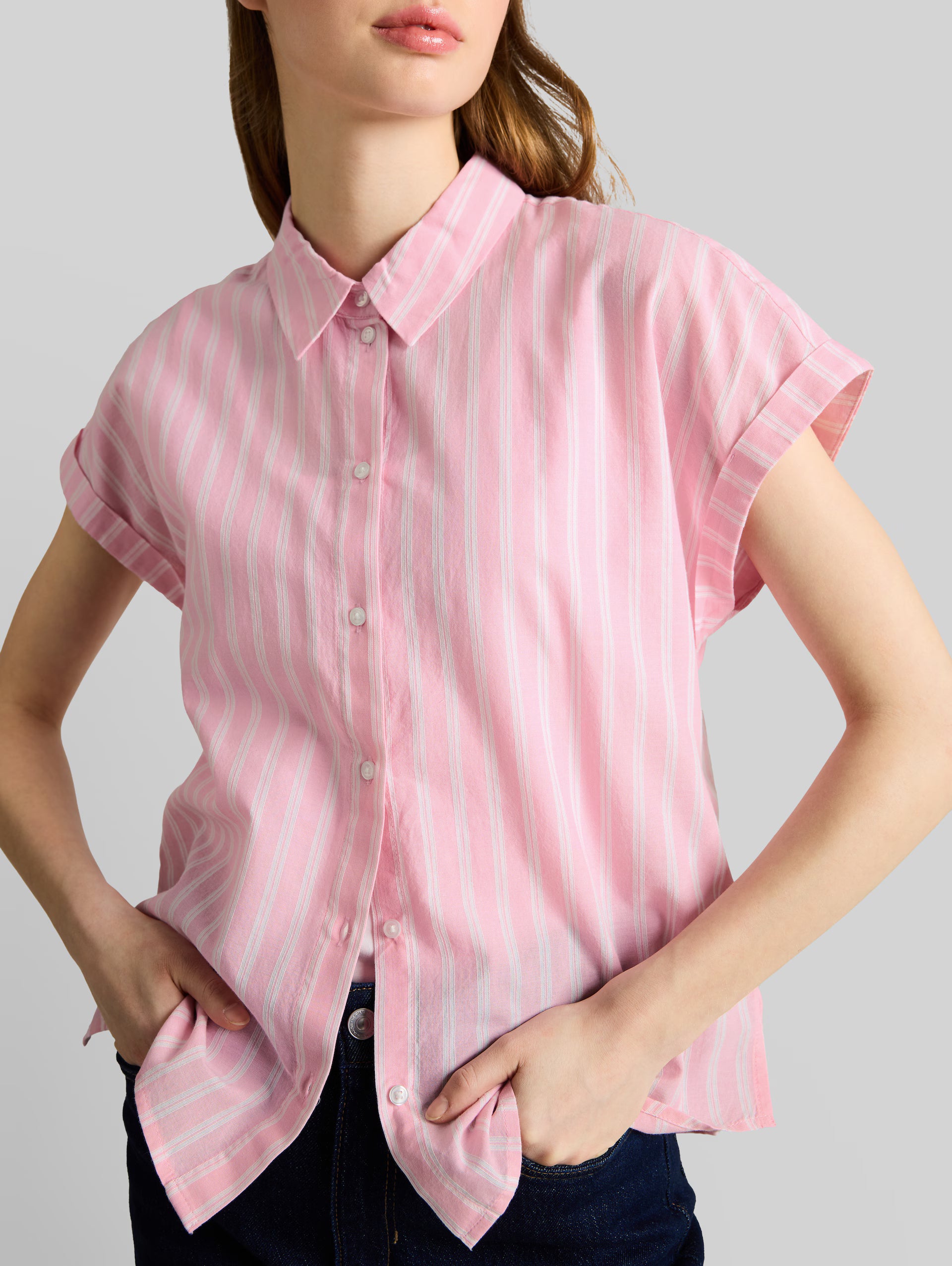 Tom Tailor Pink White Striped Shirt