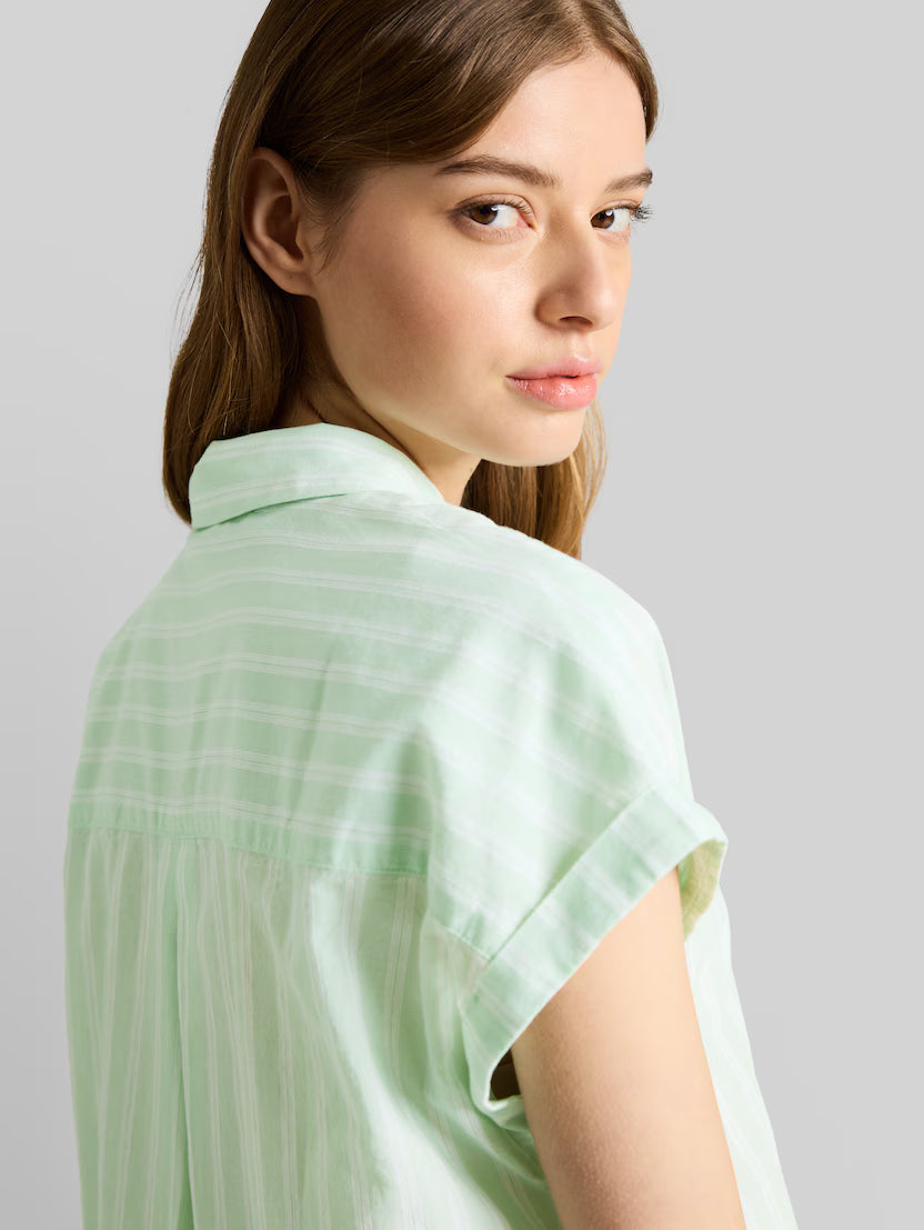 Tom Tailor Green White Striped Shirt