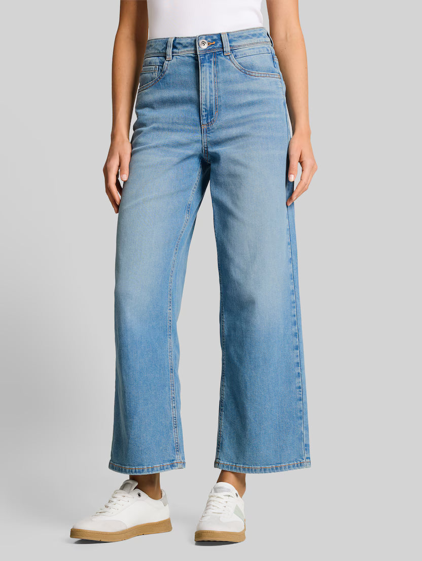 Tom Tailor Blue High Waisted Wide Cut Jeans