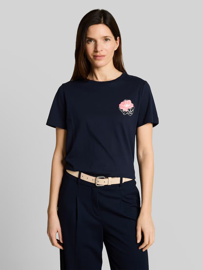Tom Tailor Navy Round Neck T-Shirt With Print