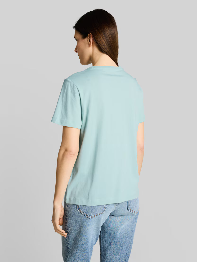 Tom Tailor Blue Haz Round Neck T-Shirt With Print
