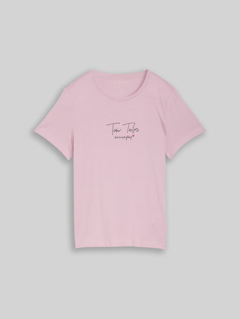 Tom Tailor Light Elderberry T-shirt With Logo Print