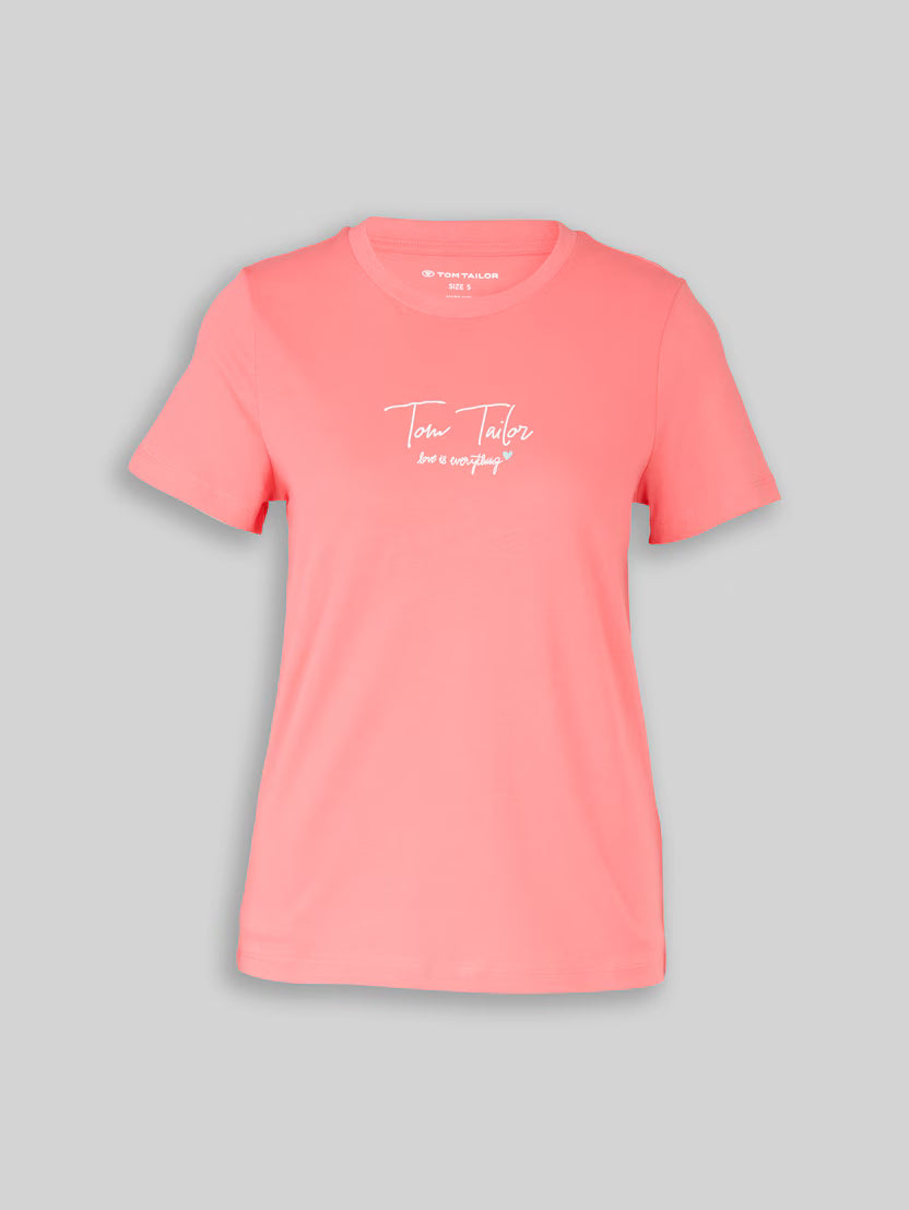 Tom Tailor Coral T-shirt With Logo Print