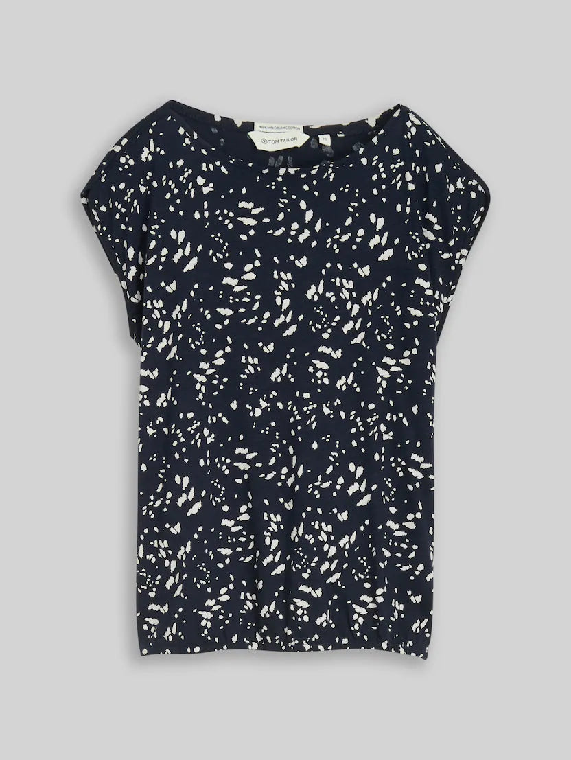 Tom Tailor Navy Dot Cotton T-Shirt