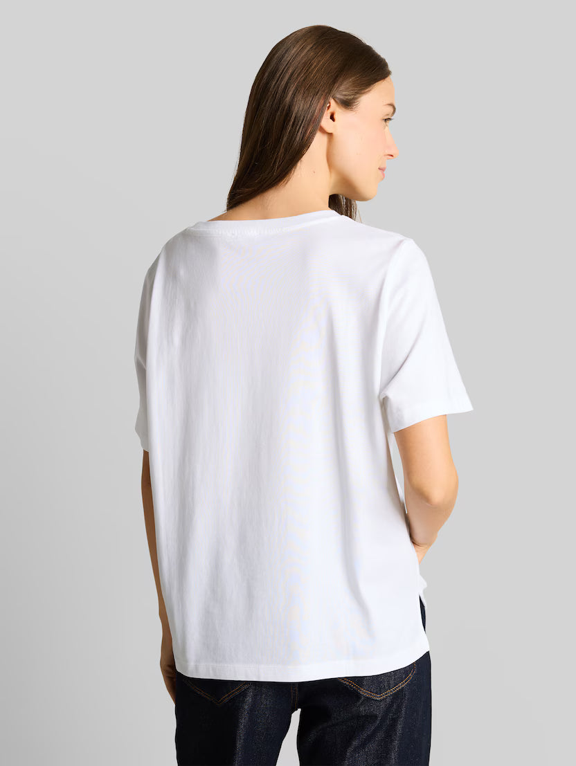 Tom Tailor White Boxy Fit T-Shirt With Chest Pocket