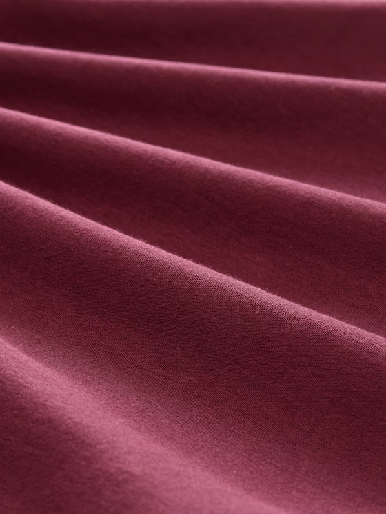 Tom Tailor Basic Long-Sleeved Cotton Preppy Plum T-Shirt