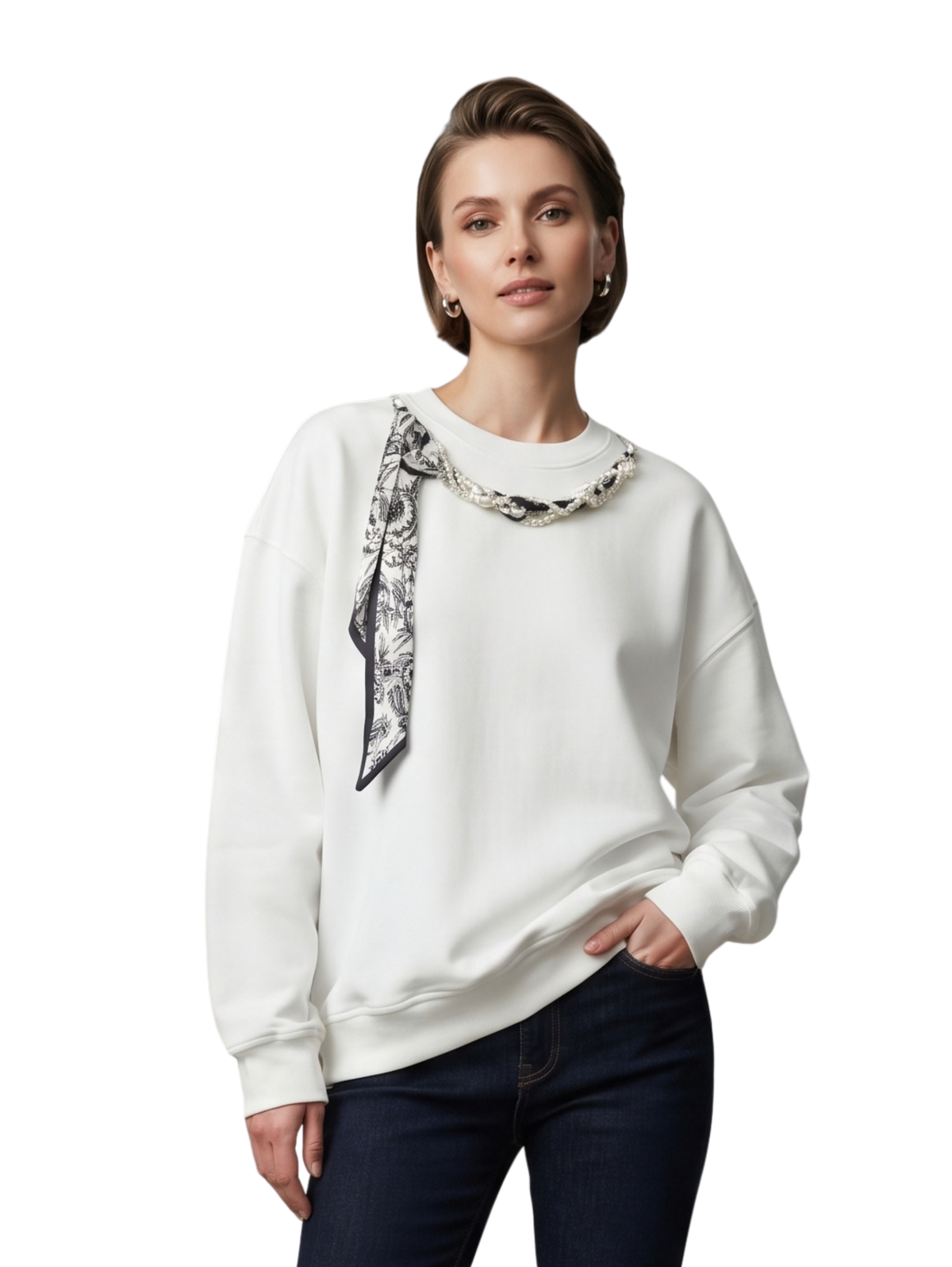 White Crewneck Pullover