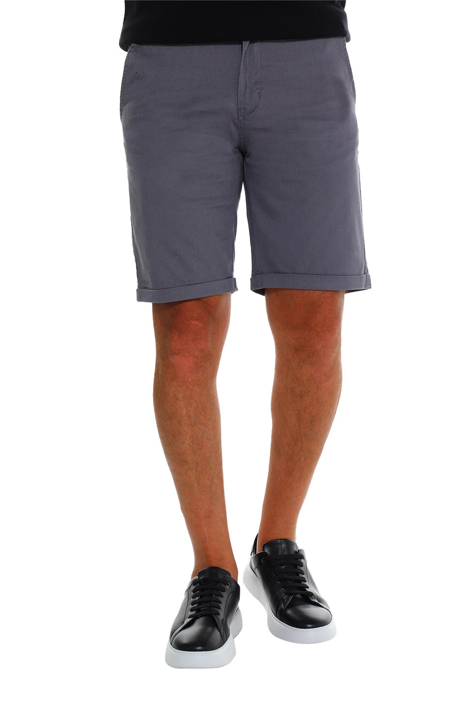 Grey Chino Short With Five Pockets Style