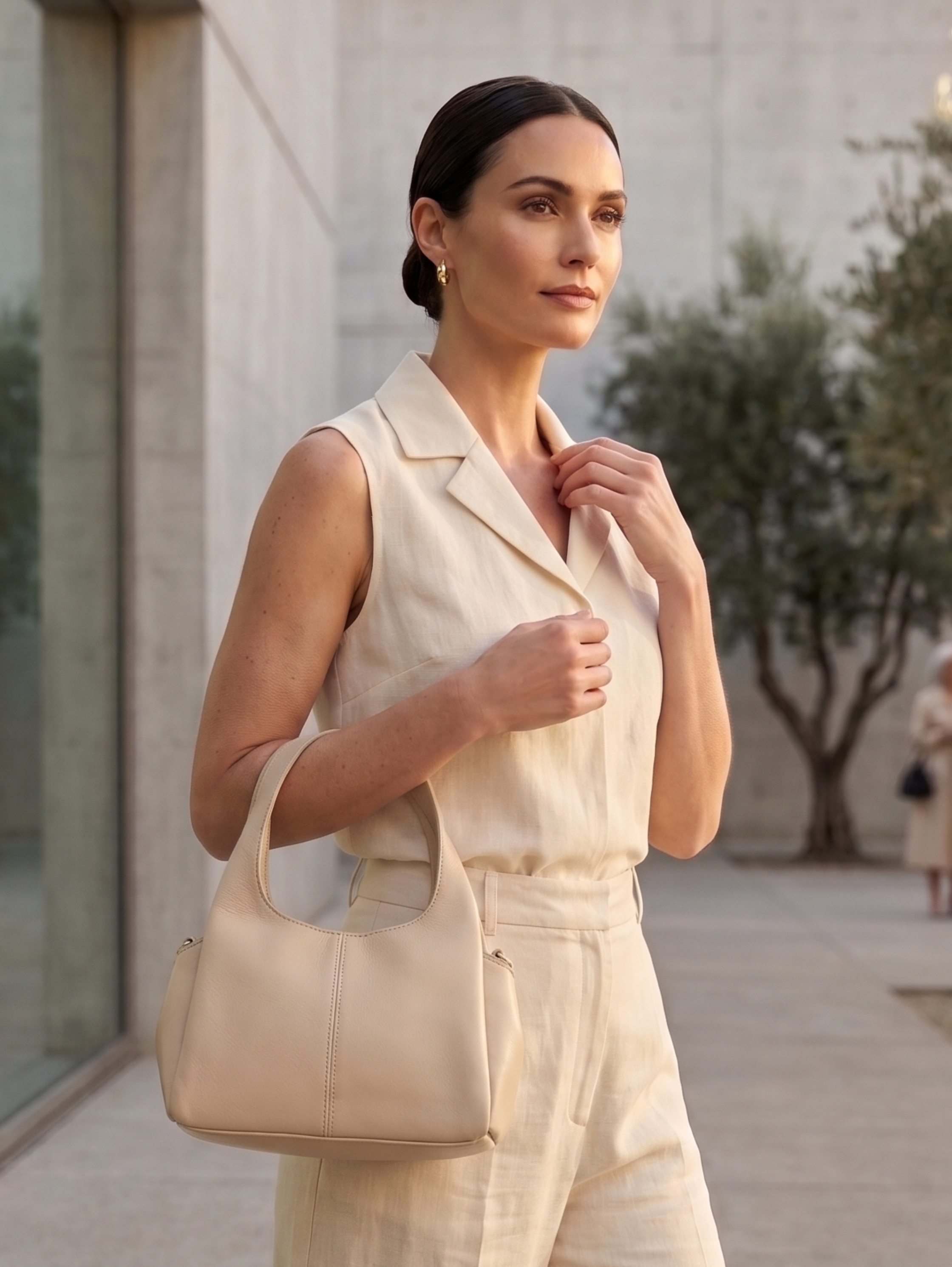 Elegant Beige Minimalist Tote Bag
