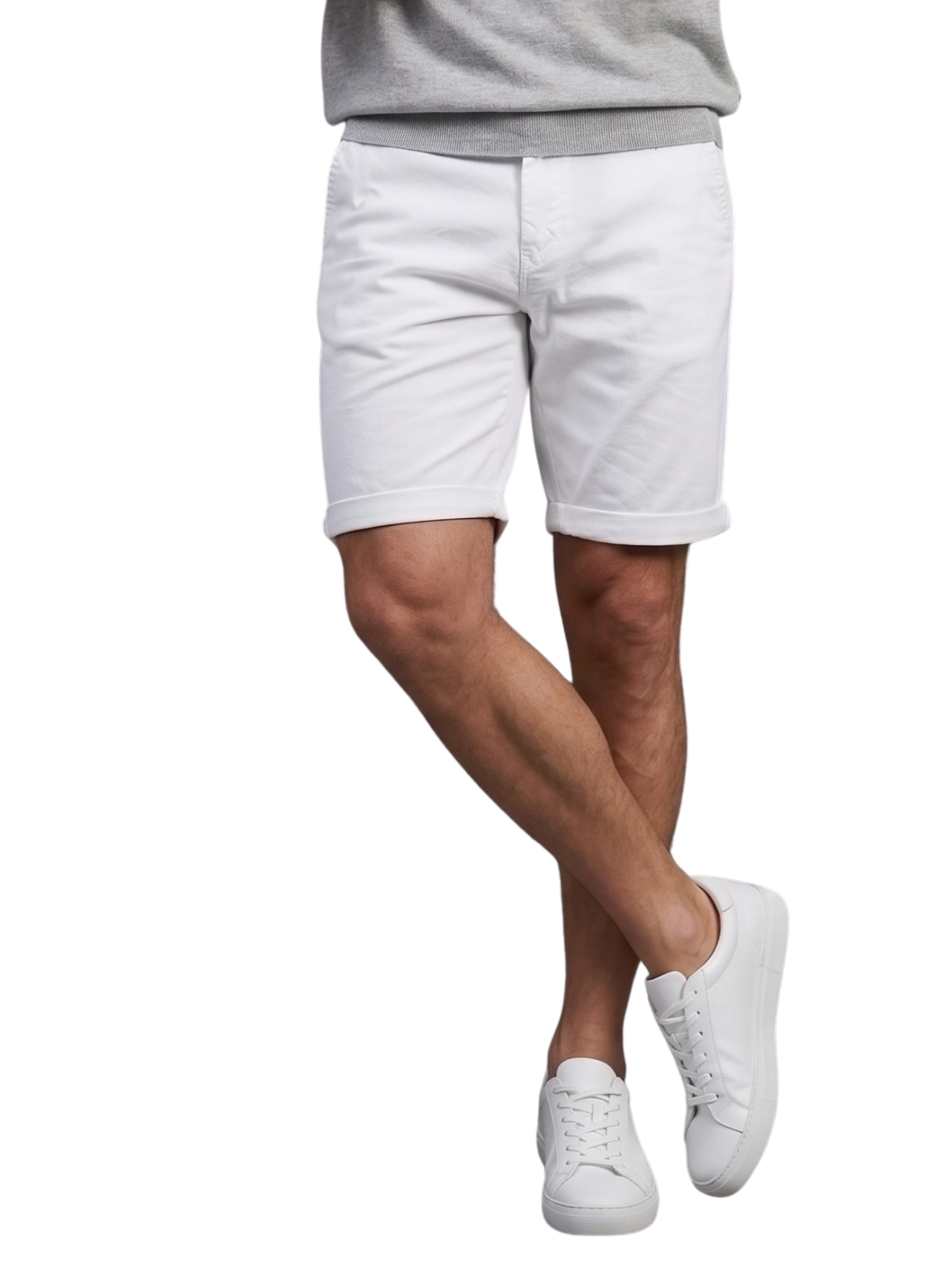 White Casual Chino Shorts