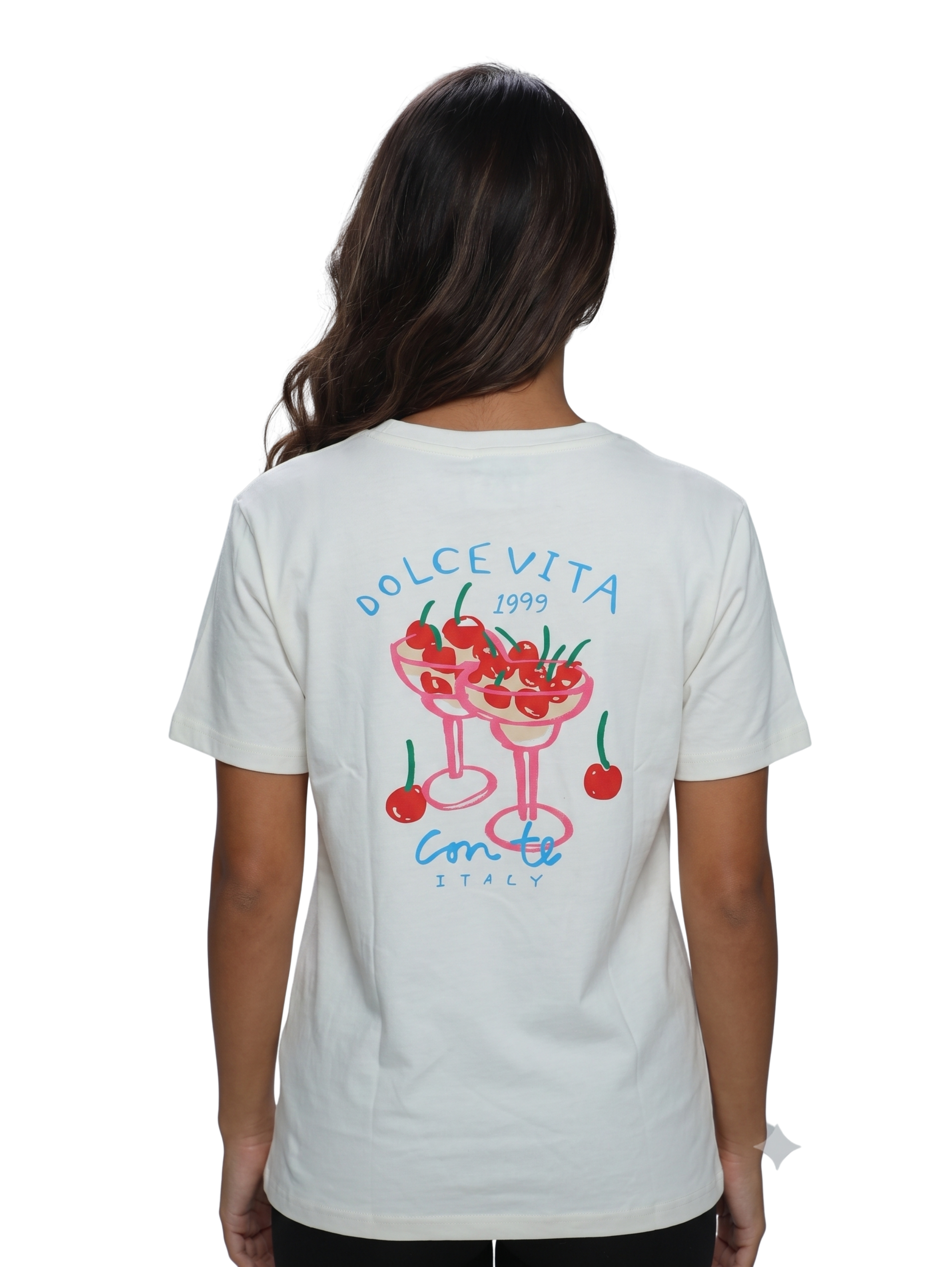 White Short Sleeved T-Shirt With Back Design