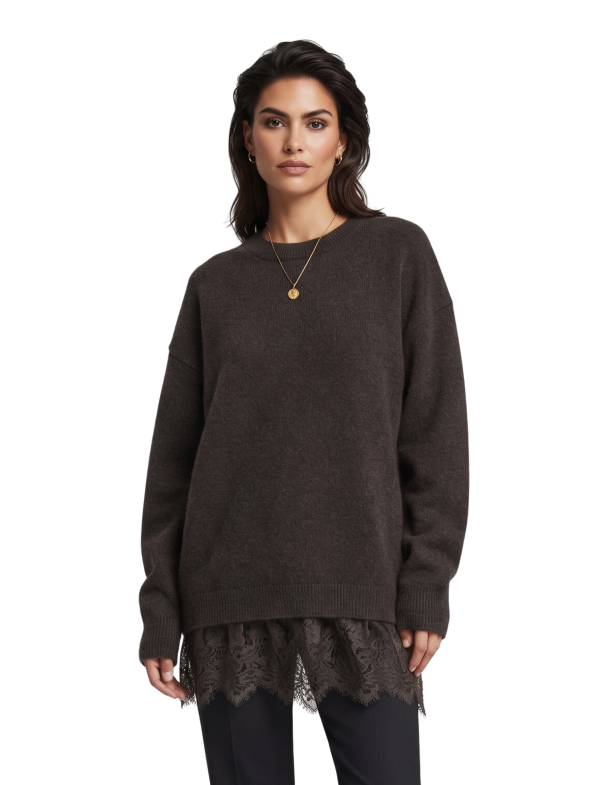 Brown Long Sleeved Pullover