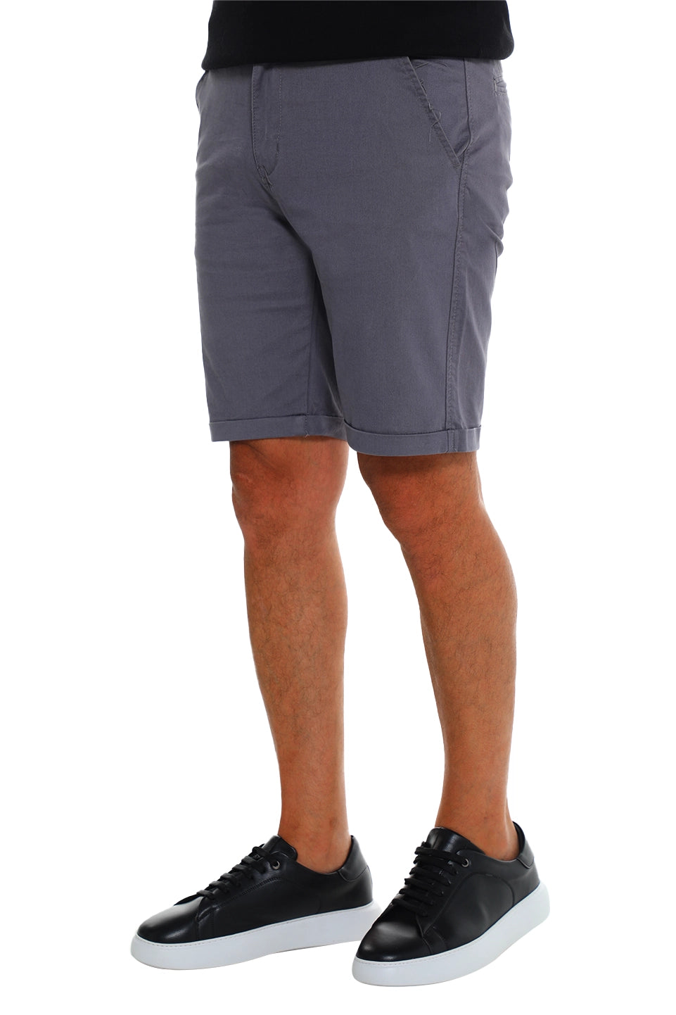Grey Chino Short With Five Pockets Style