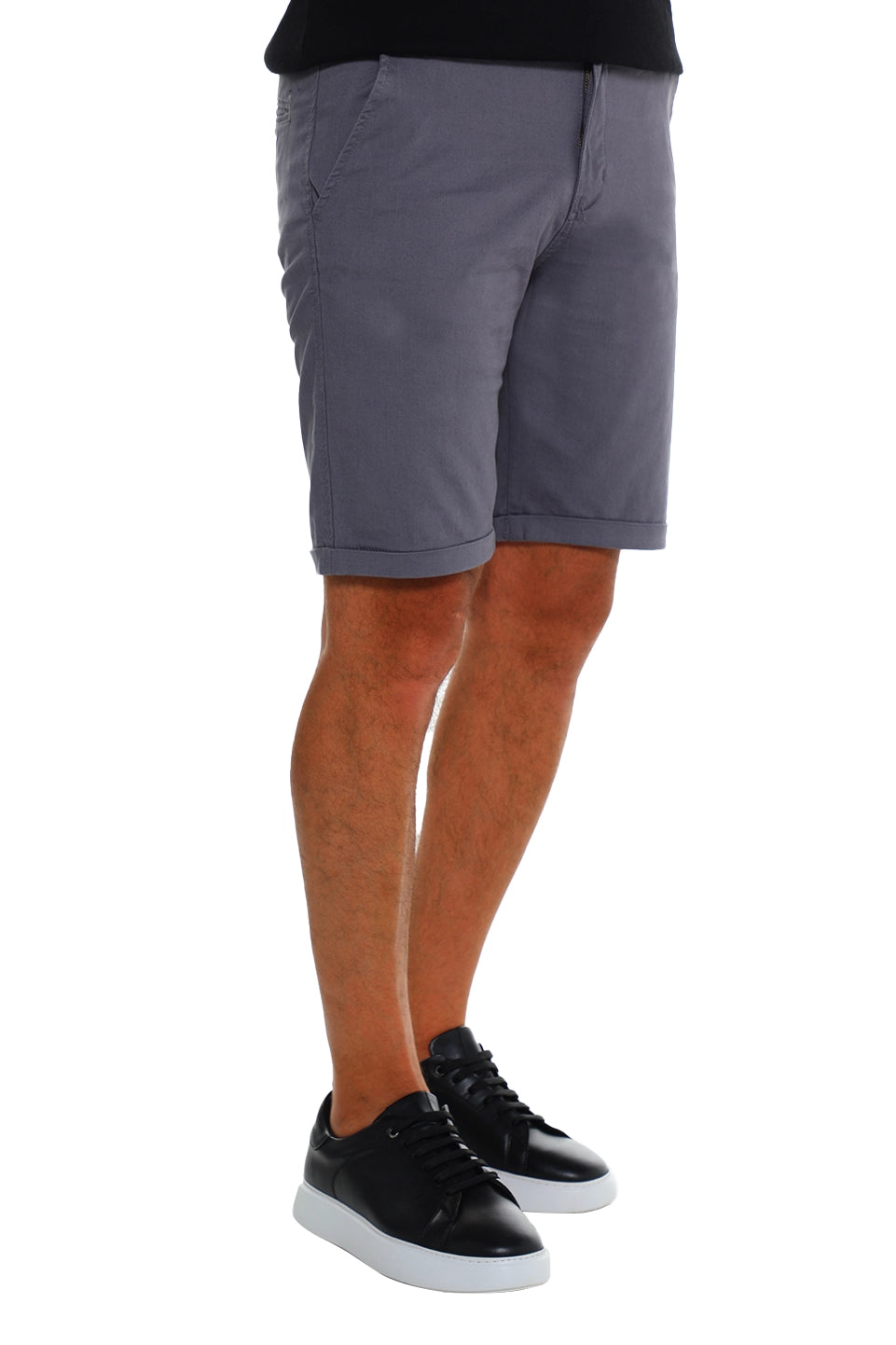 Grey Chino Short With Five Pockets Style