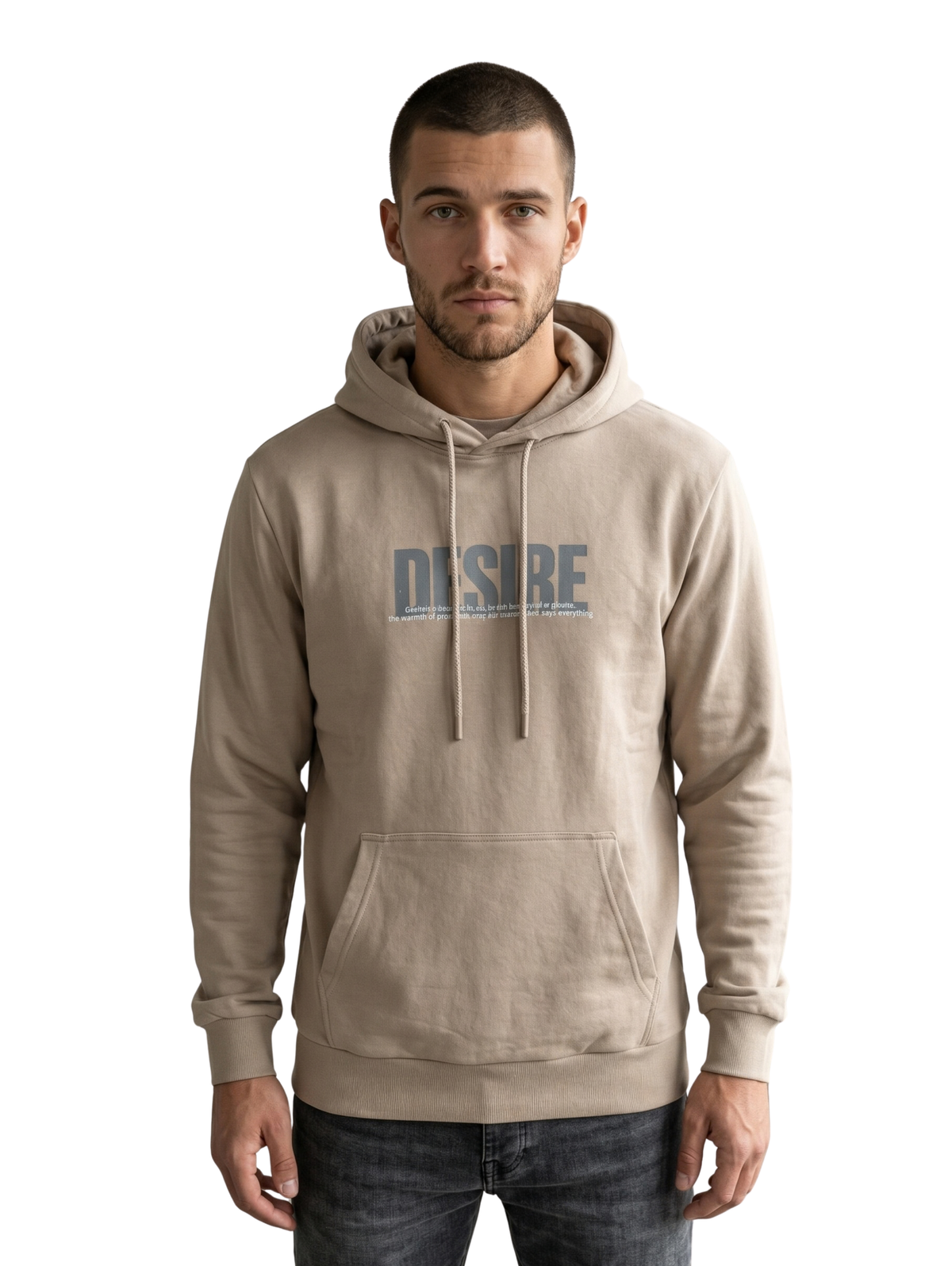 L.TAUPE Hoodie With Front Graphic Design