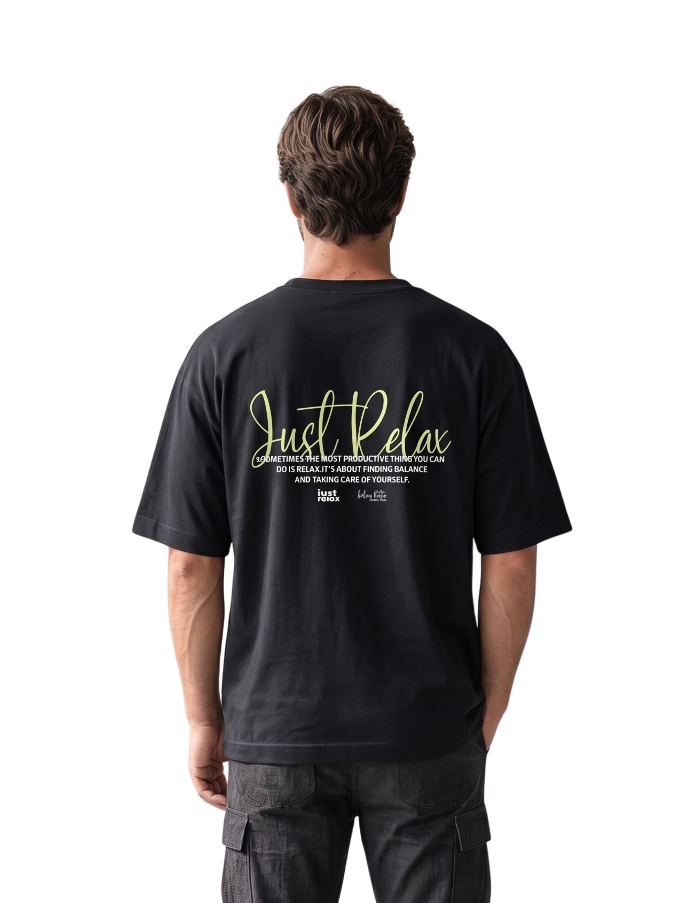 Oversized Black T-Shirt With Printed Design