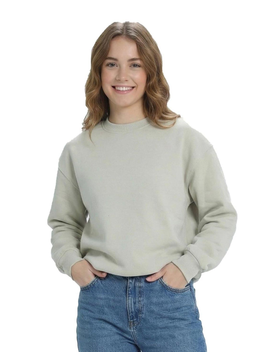 Long Sleeve Stone Round Neck Sweater