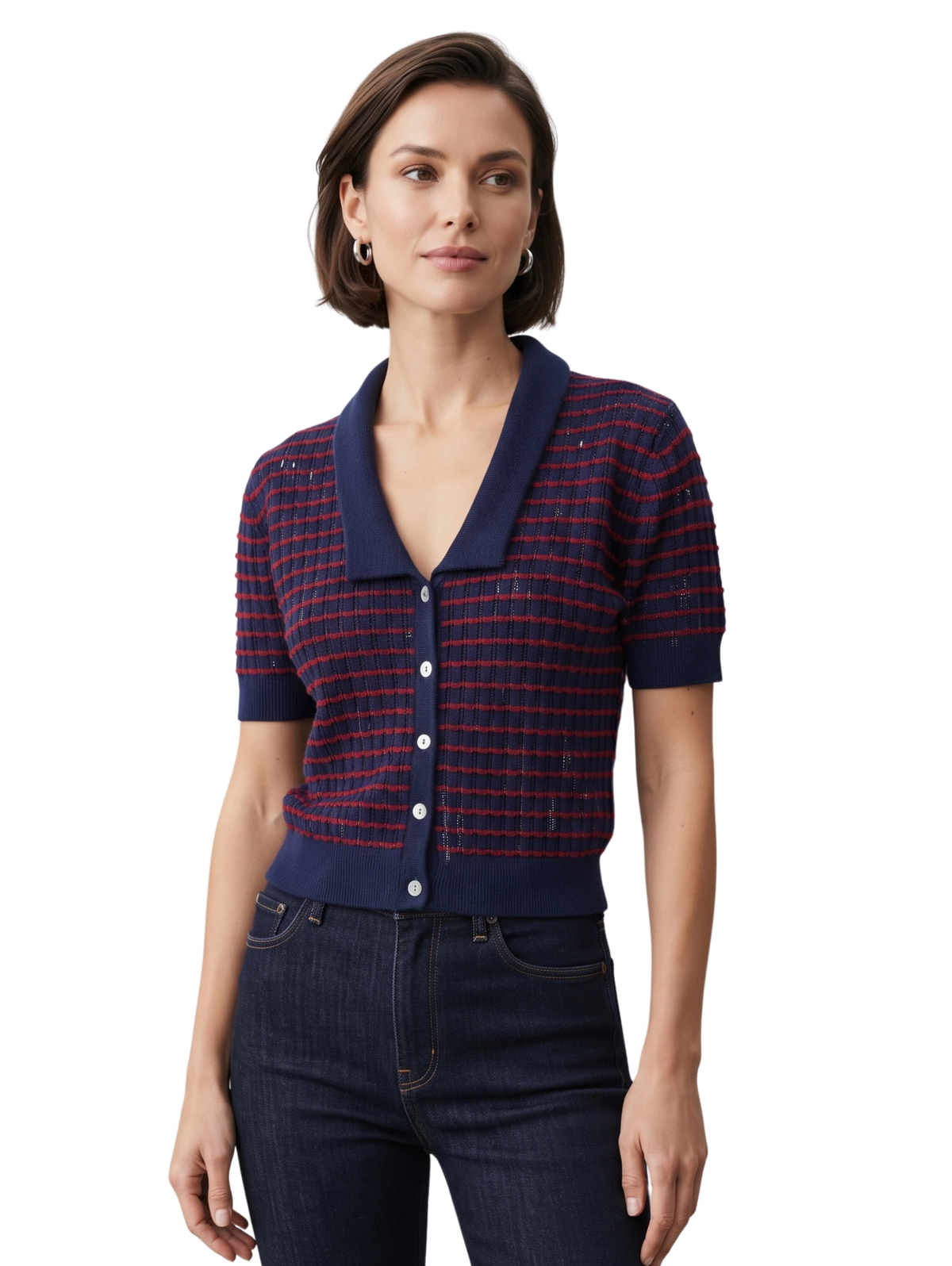 Navy Short-Sleeved Pullover
