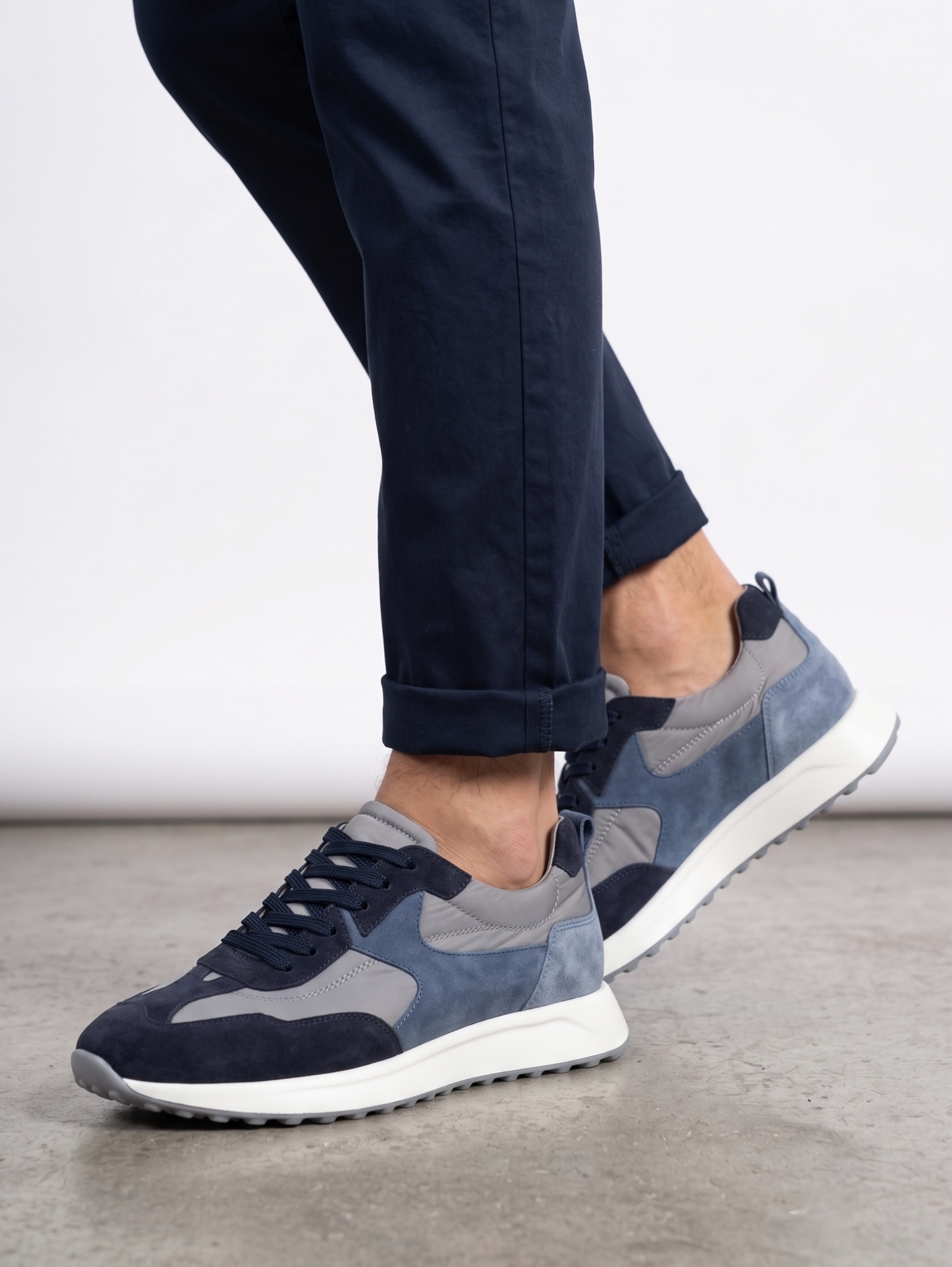 Chamois Blue & Navy Casual Shoes