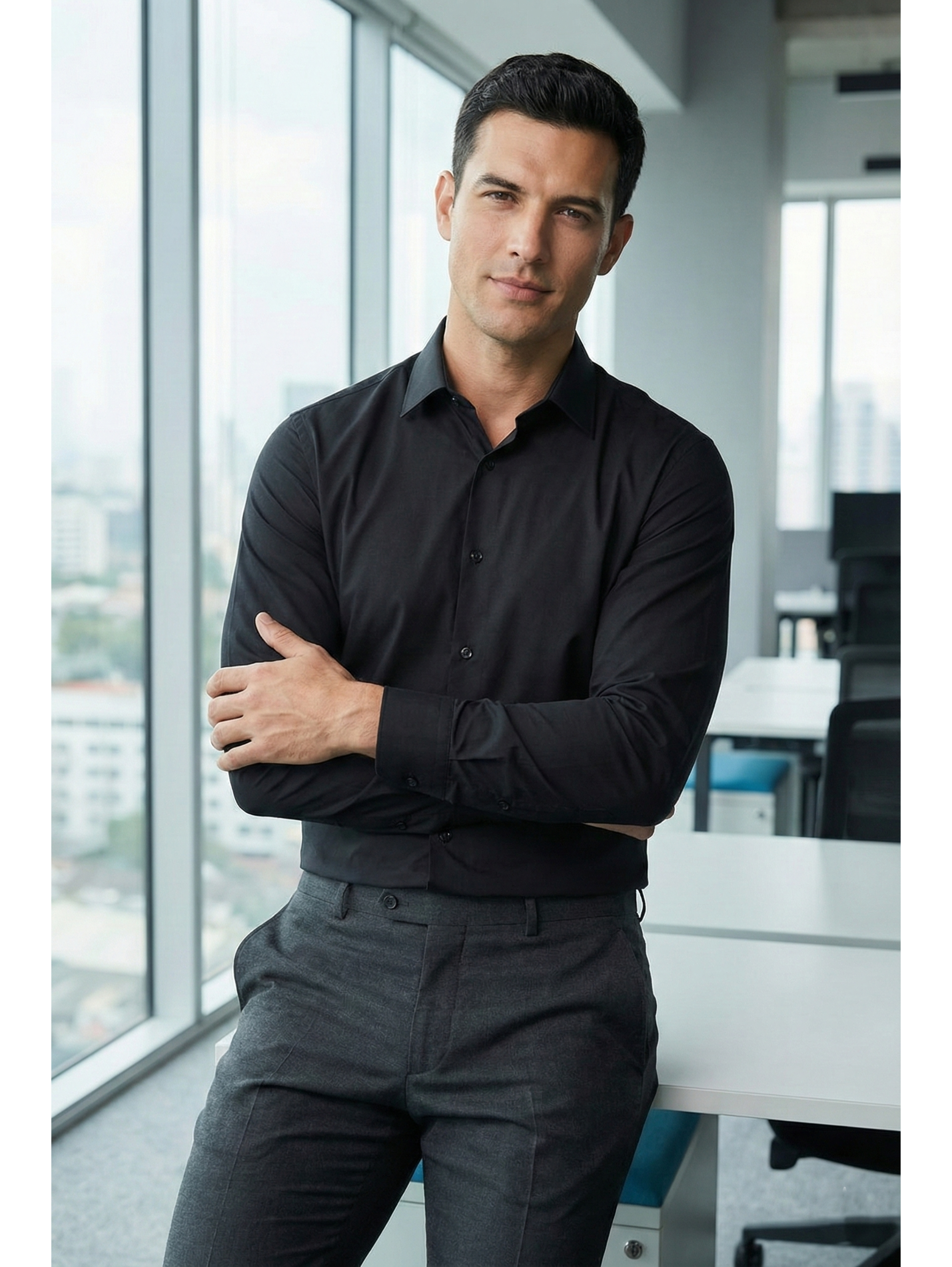 Classy Black Shirt Regular Fit