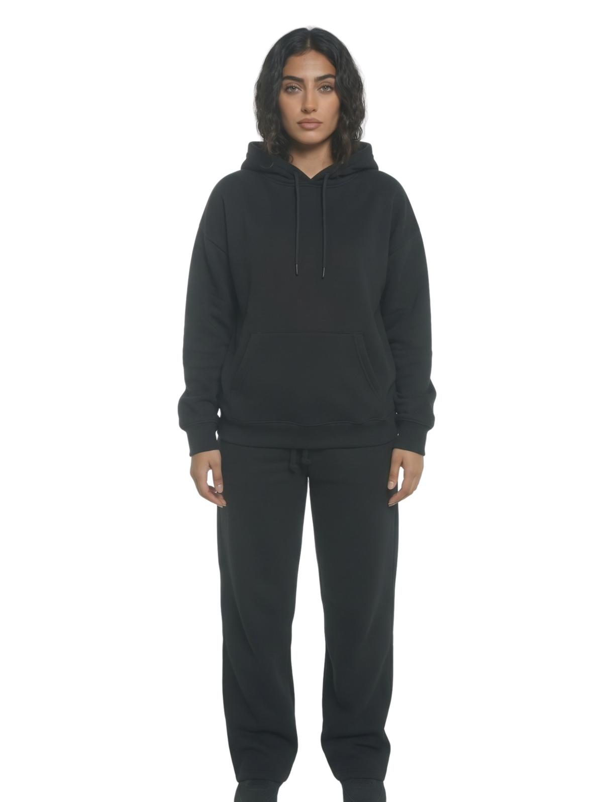 Black Relaxed-Fit Hoodie & Jogger Set