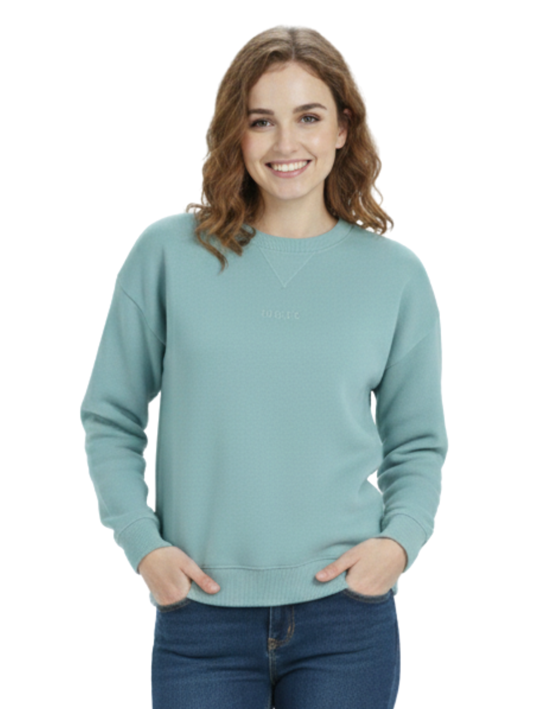 Long Sleeved Blue Round Neck Pullover