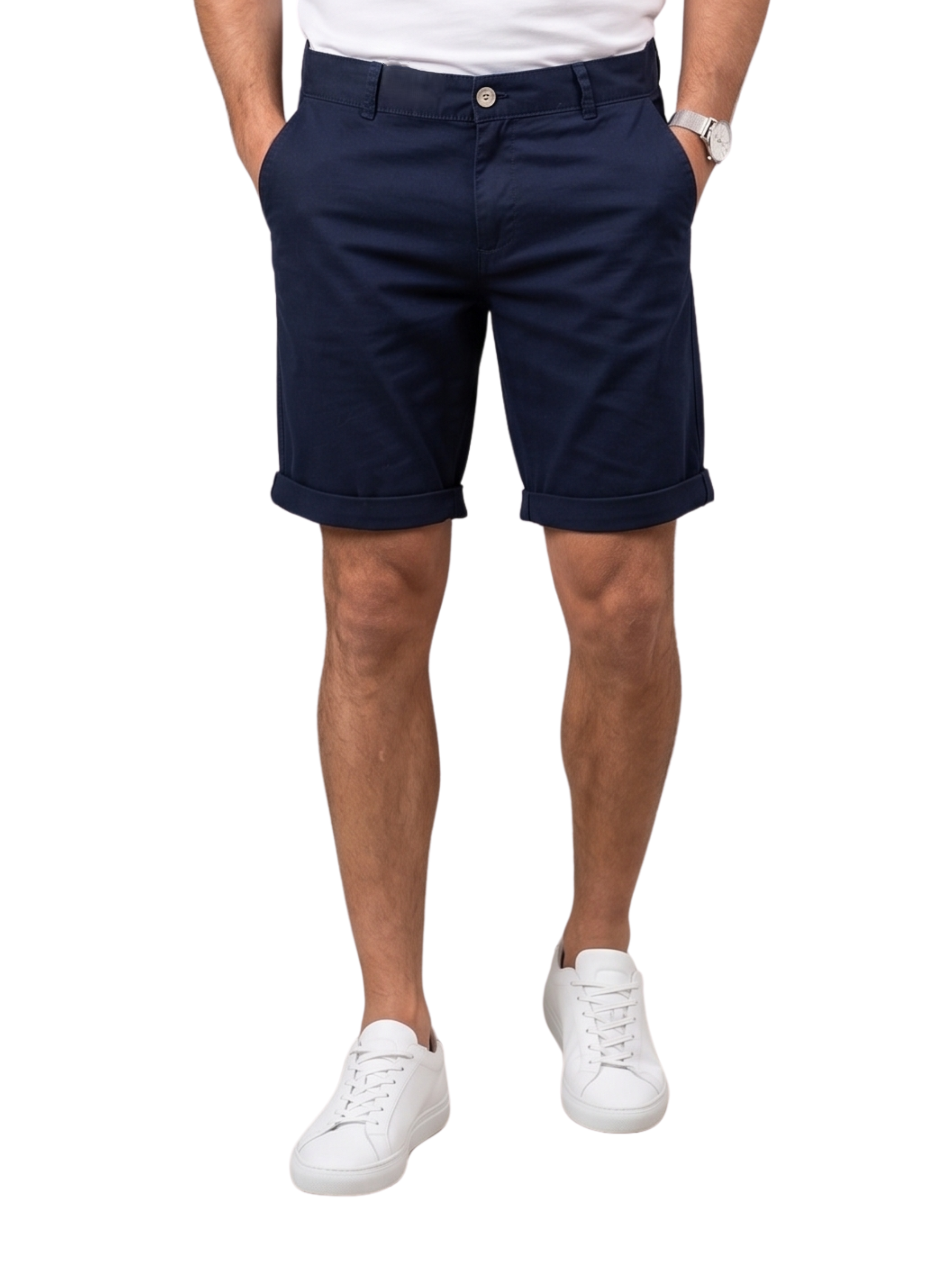 Navy Casual Chino Shorts