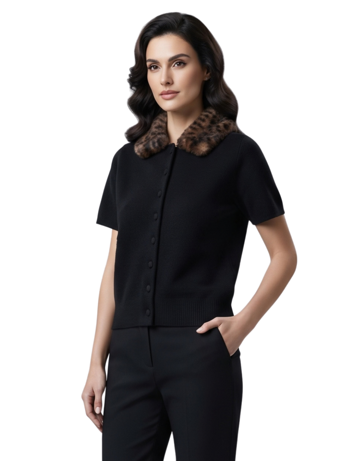 Black Short-Sleeved Pullover