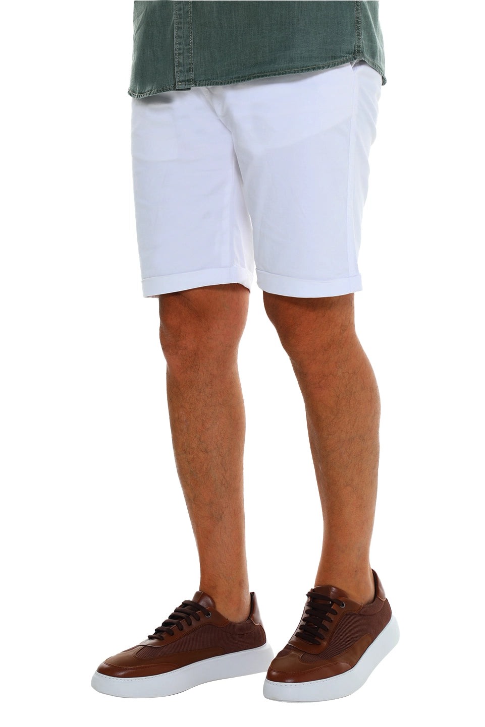 White Chino Short With Five Pockets Style
