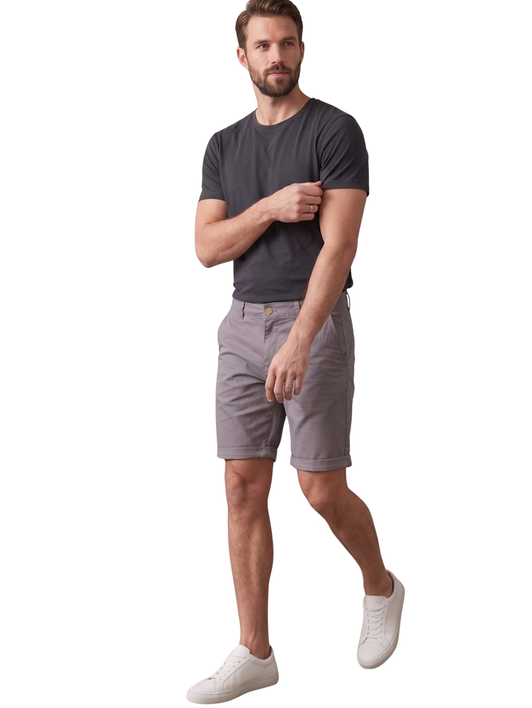 Grey Casual Chino Shorts