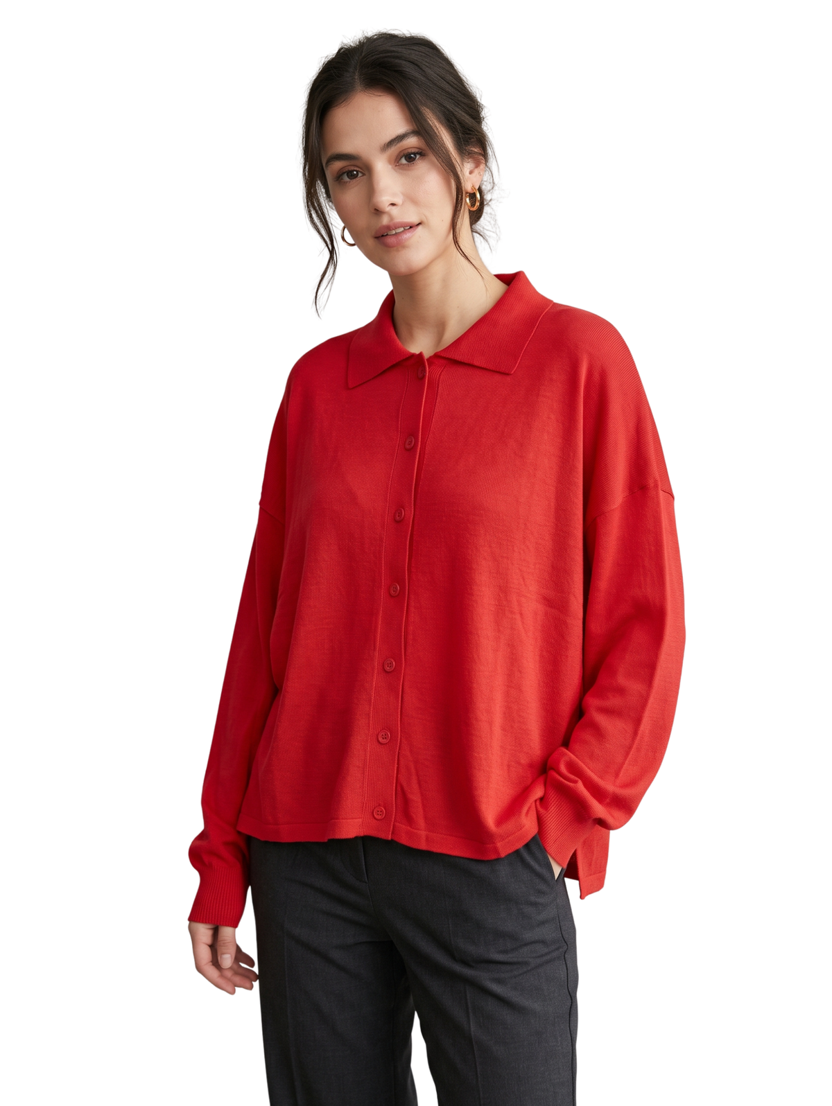 Red Long Sleeved Polo