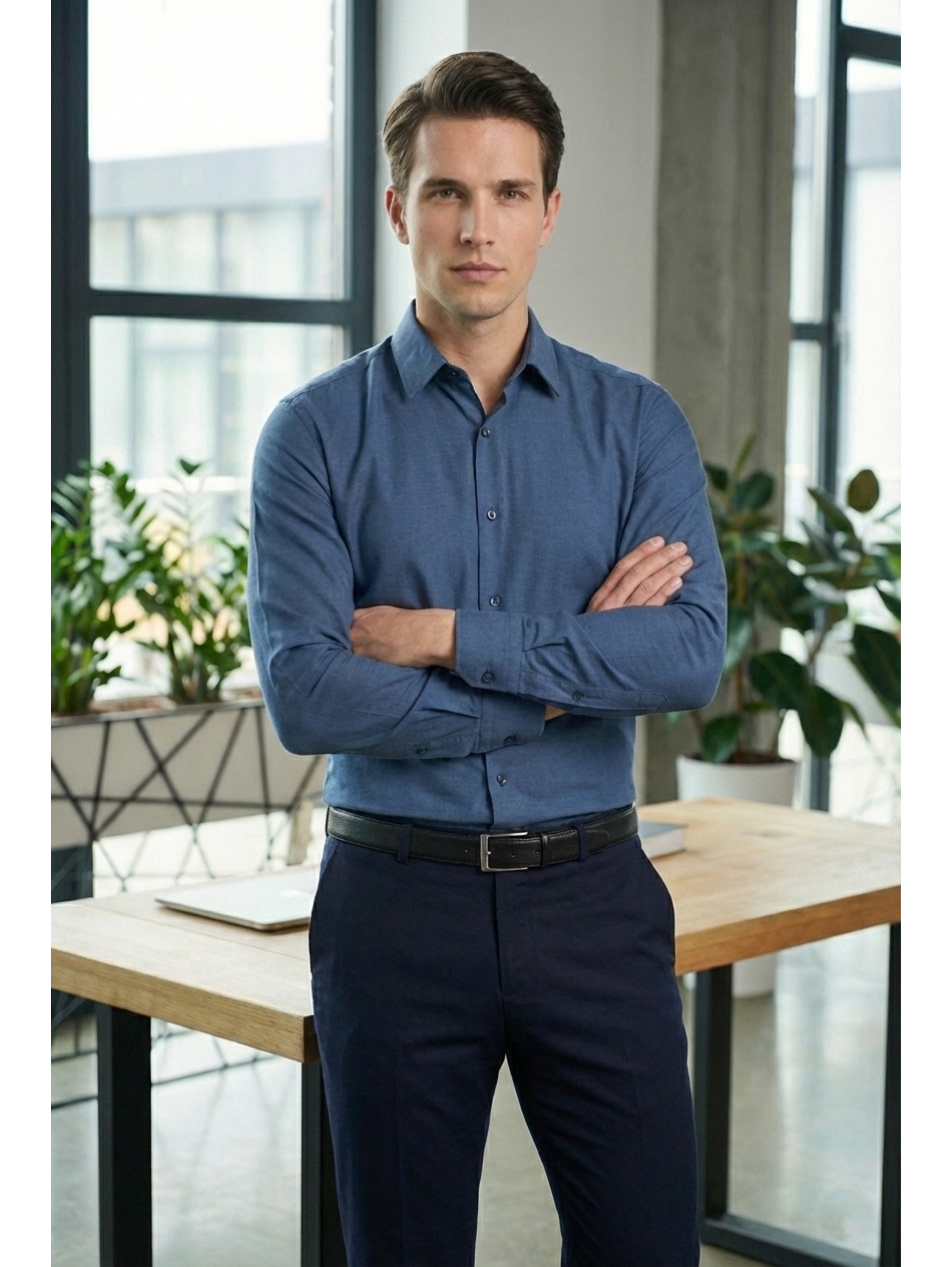 Navy Classic Buttoned Shirt