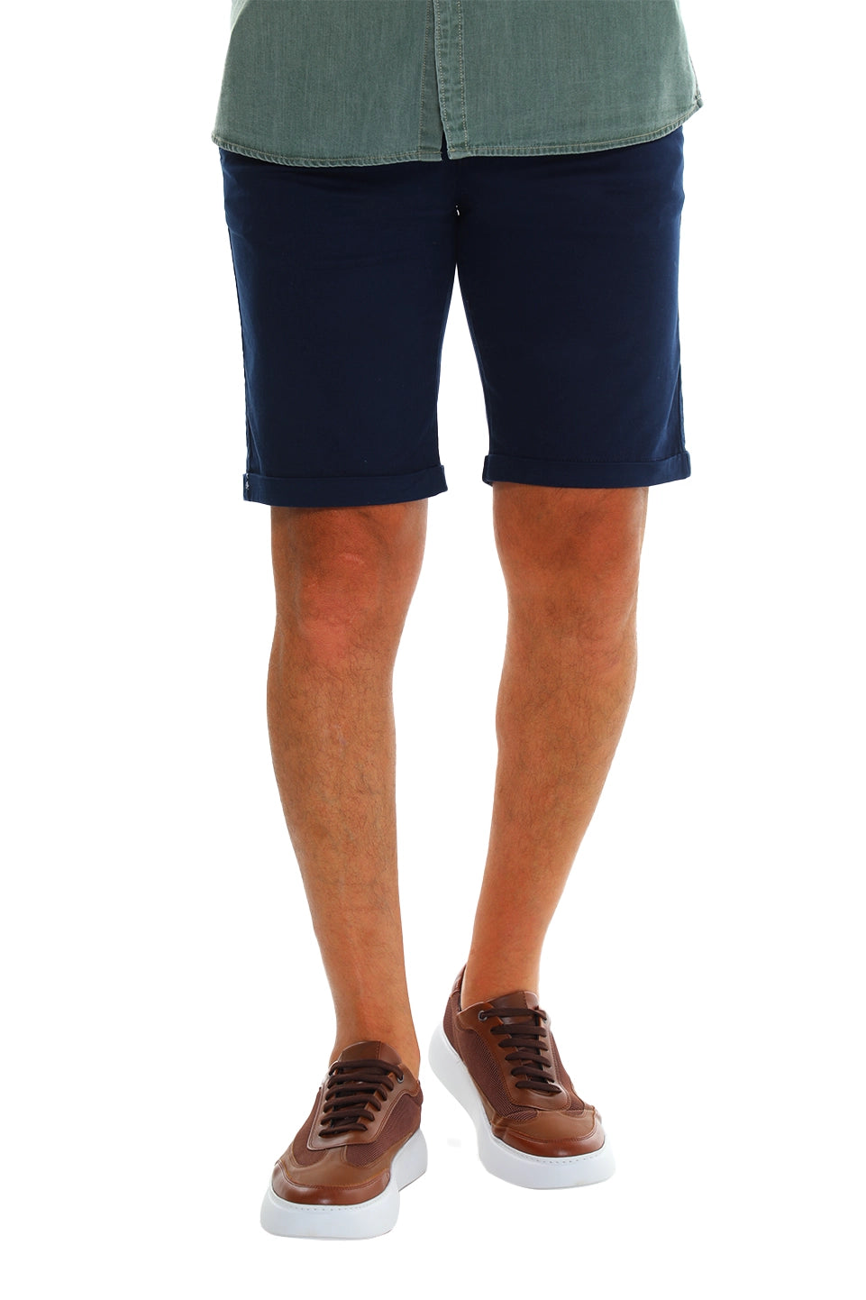Navy Chino Short With Five Pockets Style