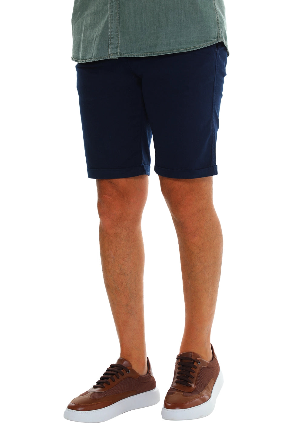 Navy Chino Short With Five Pockets Style