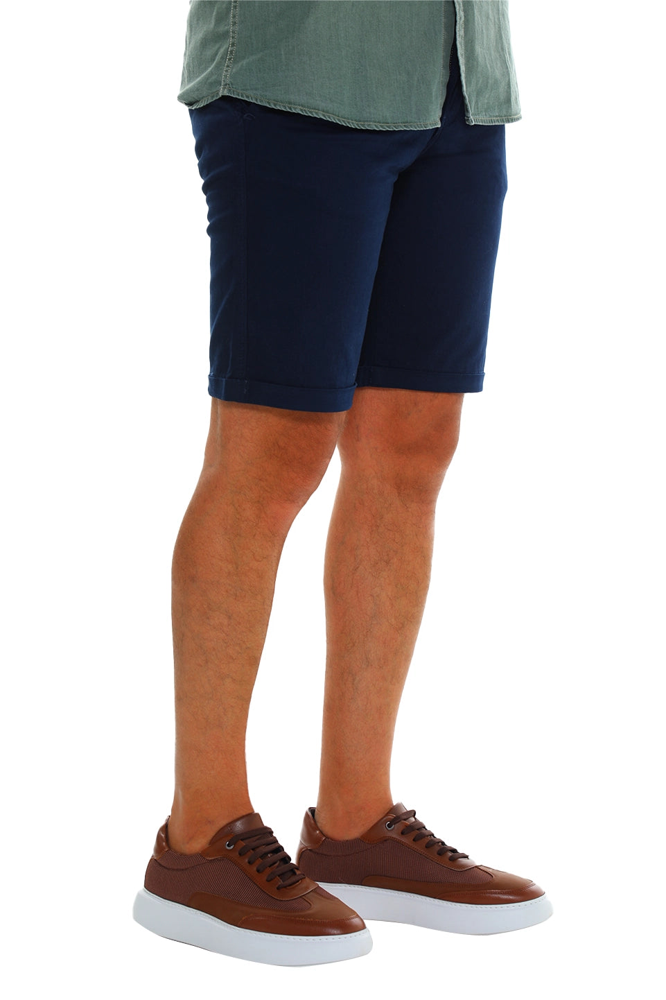 Navy Chino Short With Five Pockets Style