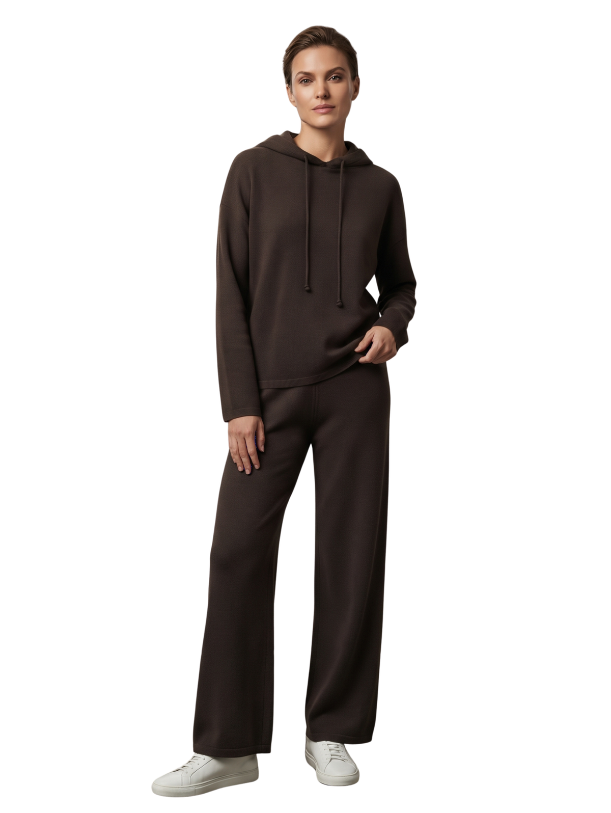 Brown Relaxed-Fit Hoodie & Jogger Set