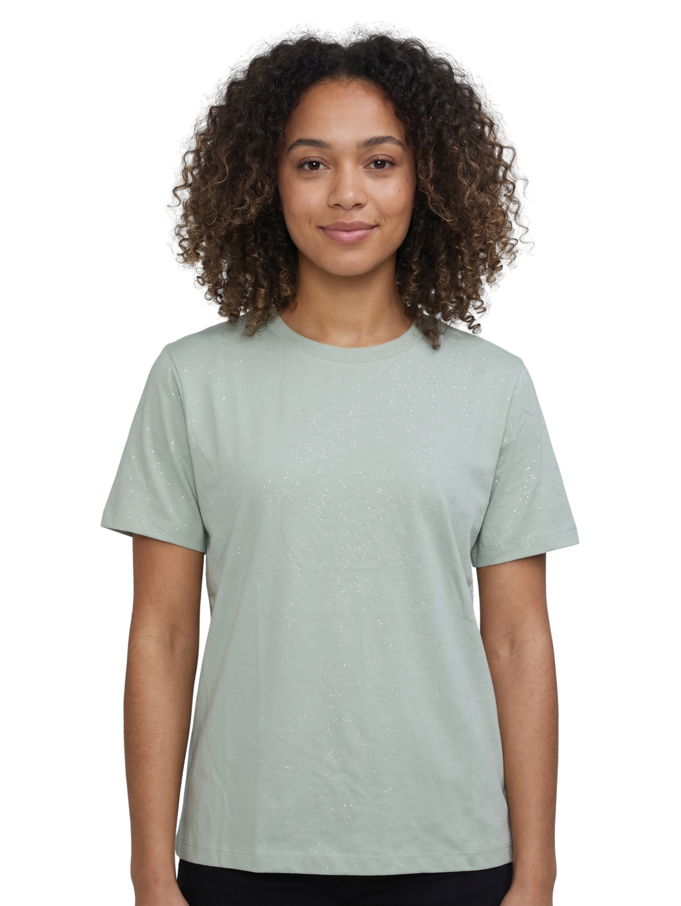 Green T-Shirt With All-Over Front Strass