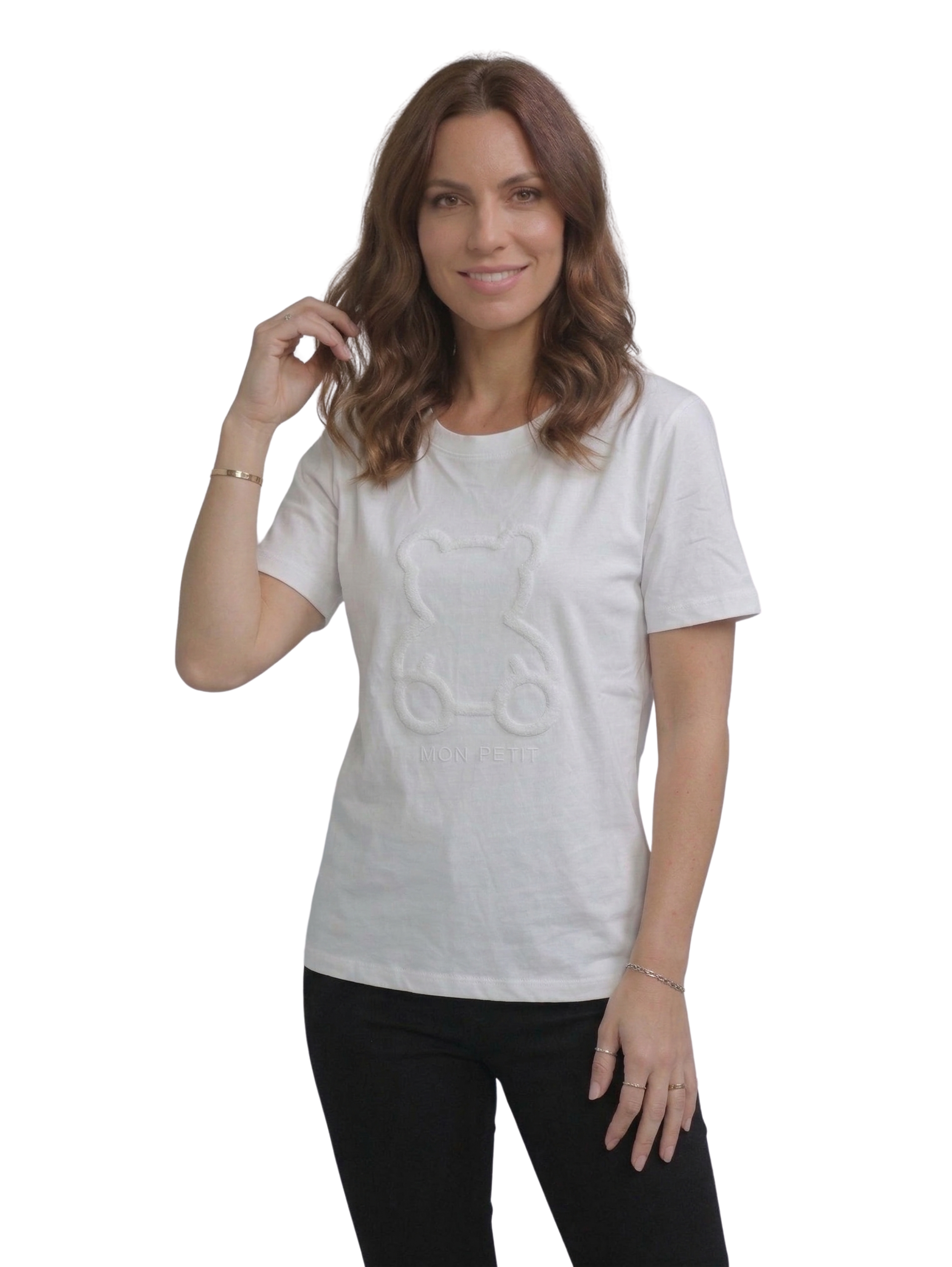 Short Sleeved White T-Shirt With Front Design