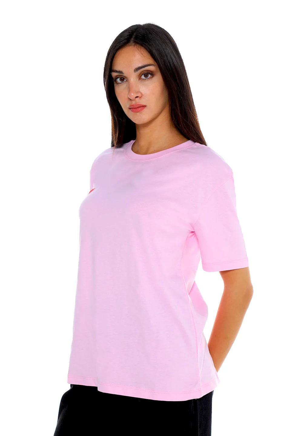 Short Sleeve Pink T-shirt With Small Heart Design