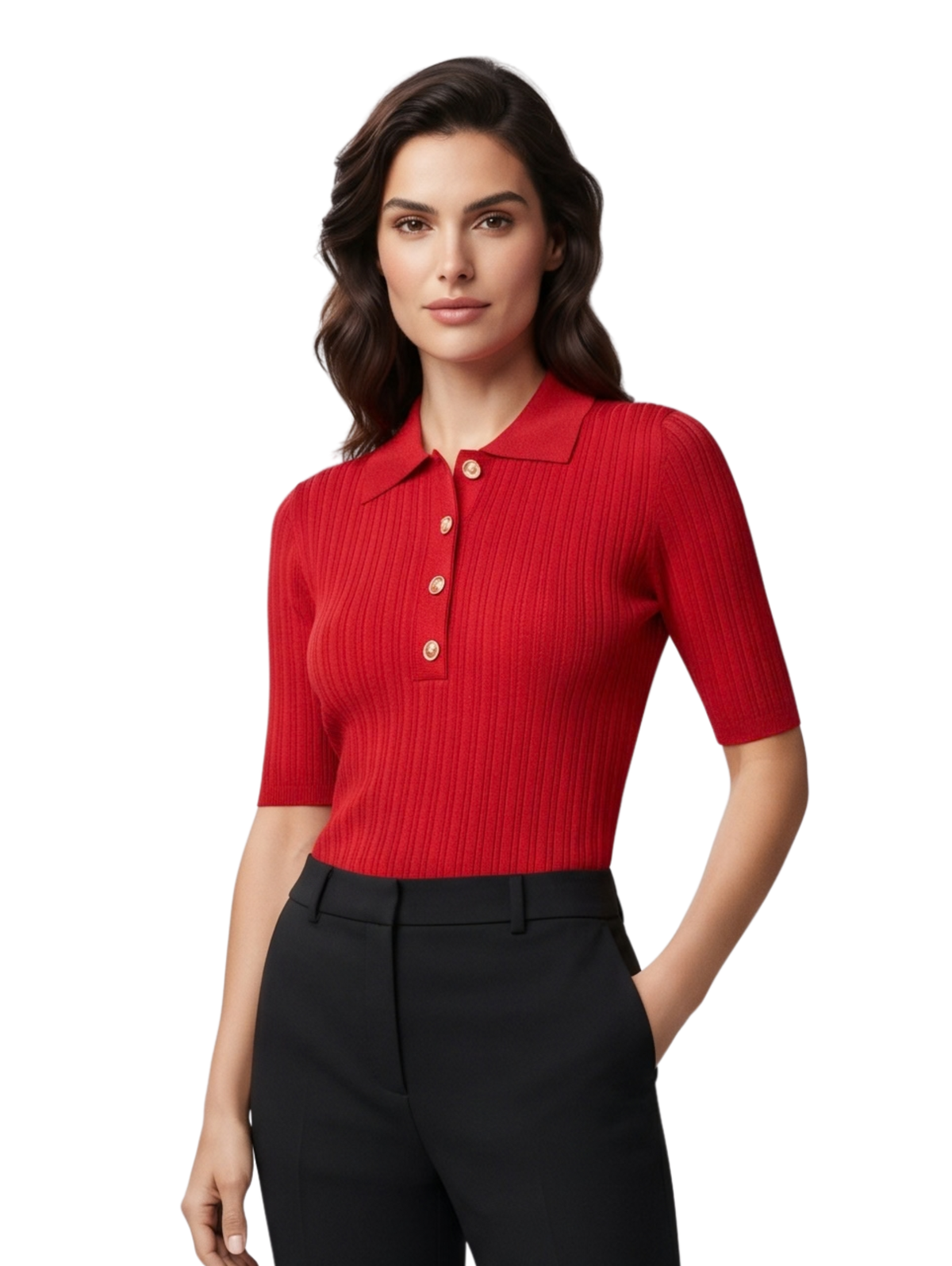Red Short-Sleeved Pullover