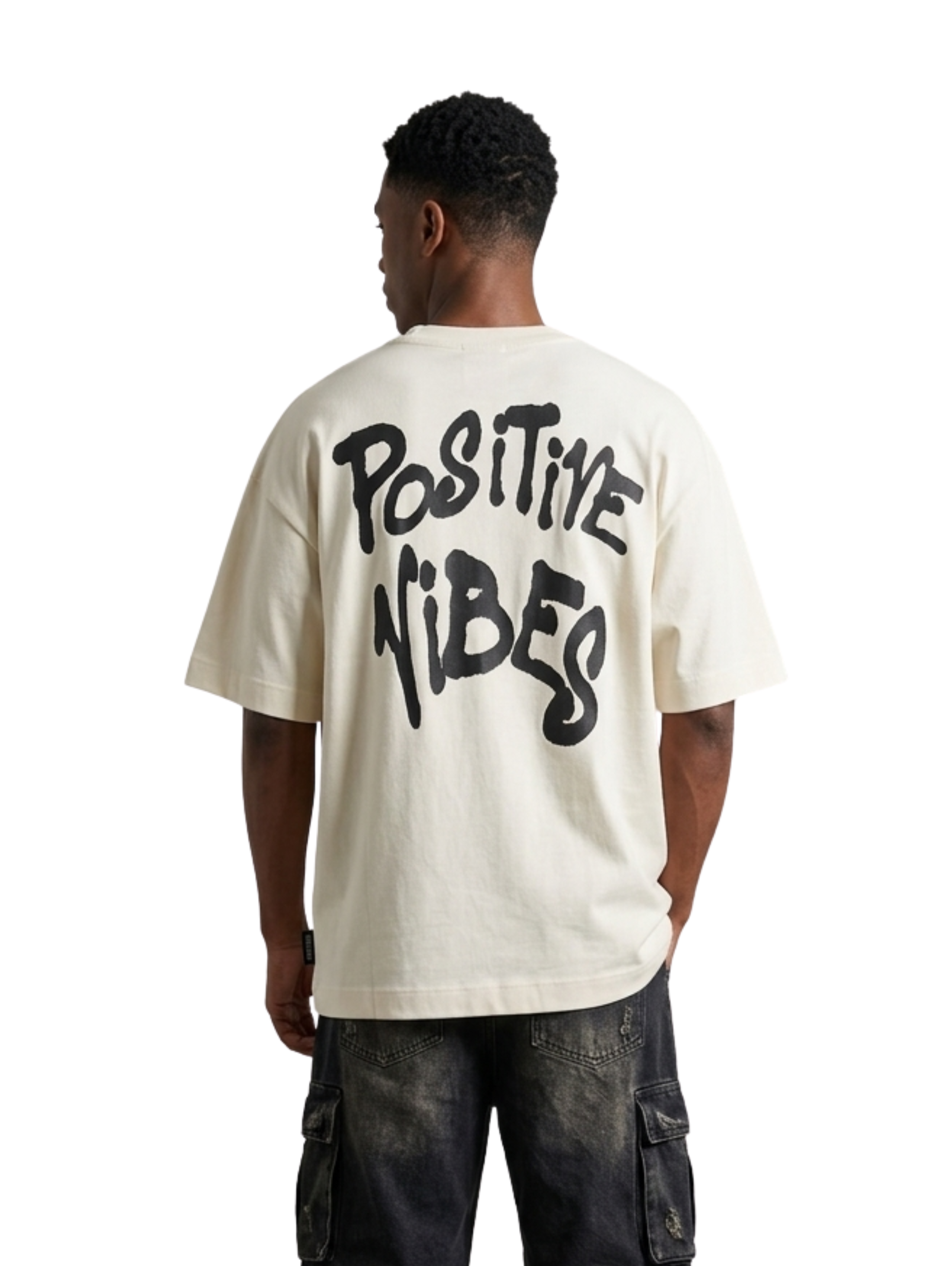 Oversized Milky T-Shirt With Back Design