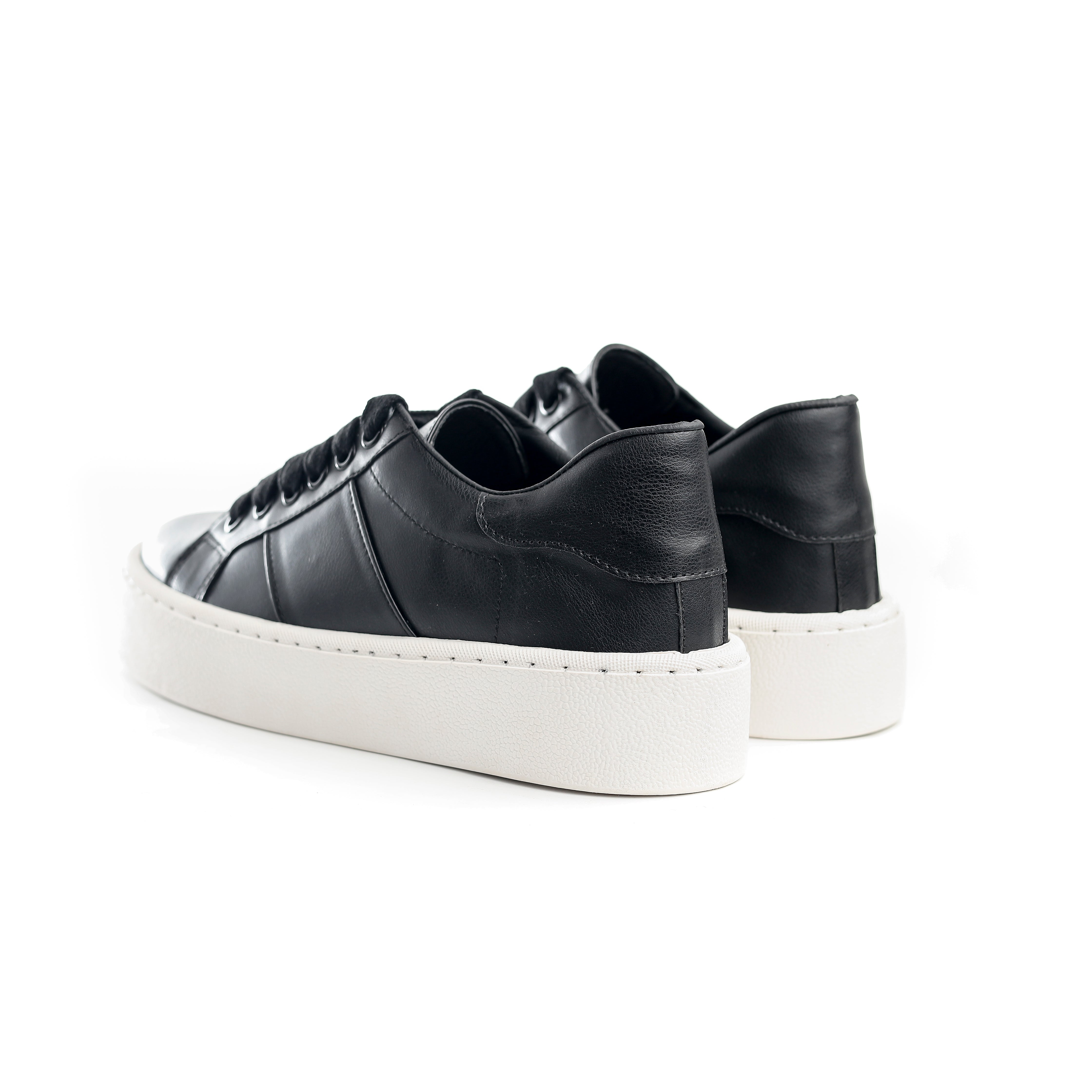 Leather Lacing Black Shoes