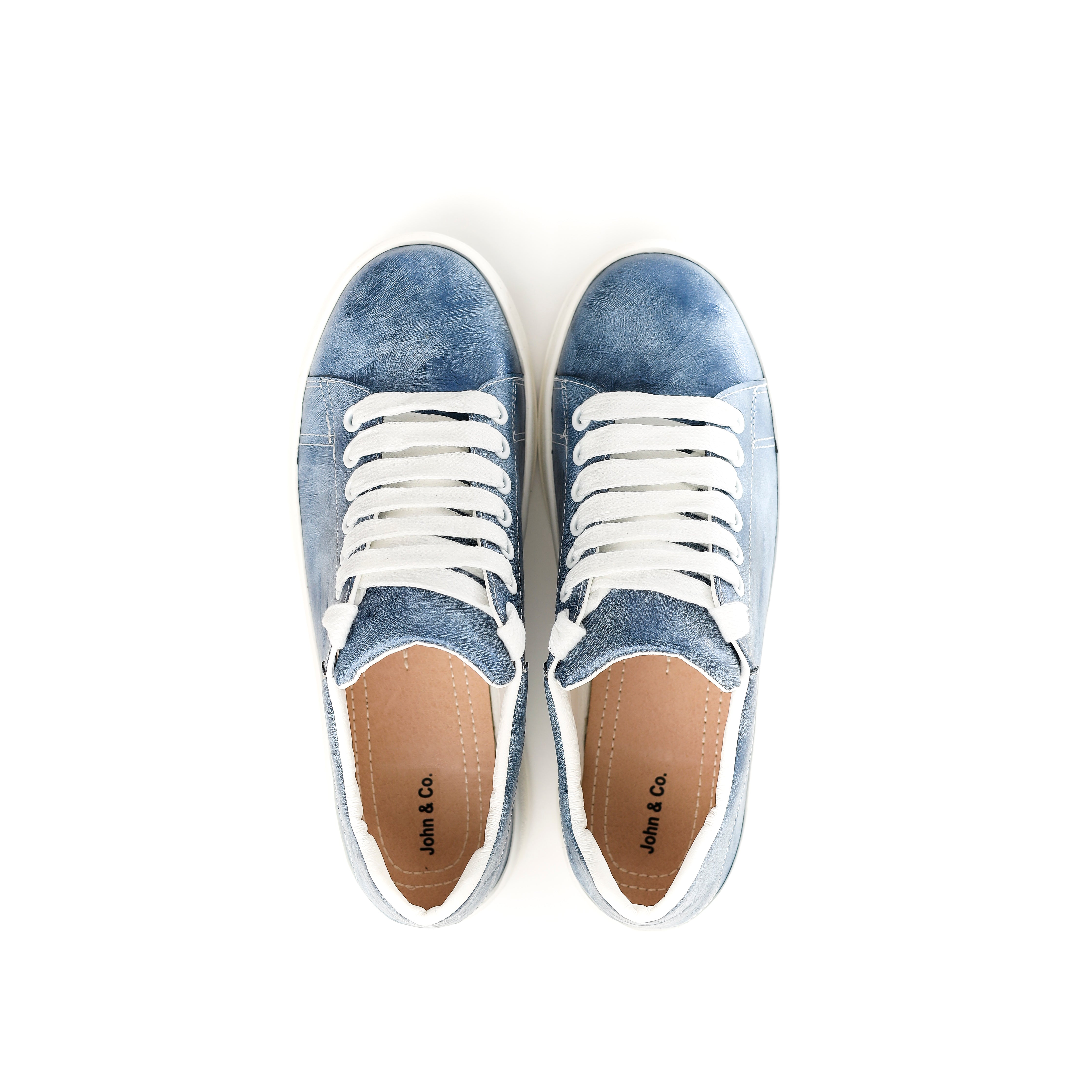 Jeans Casual Shoes With Wide White Laces
