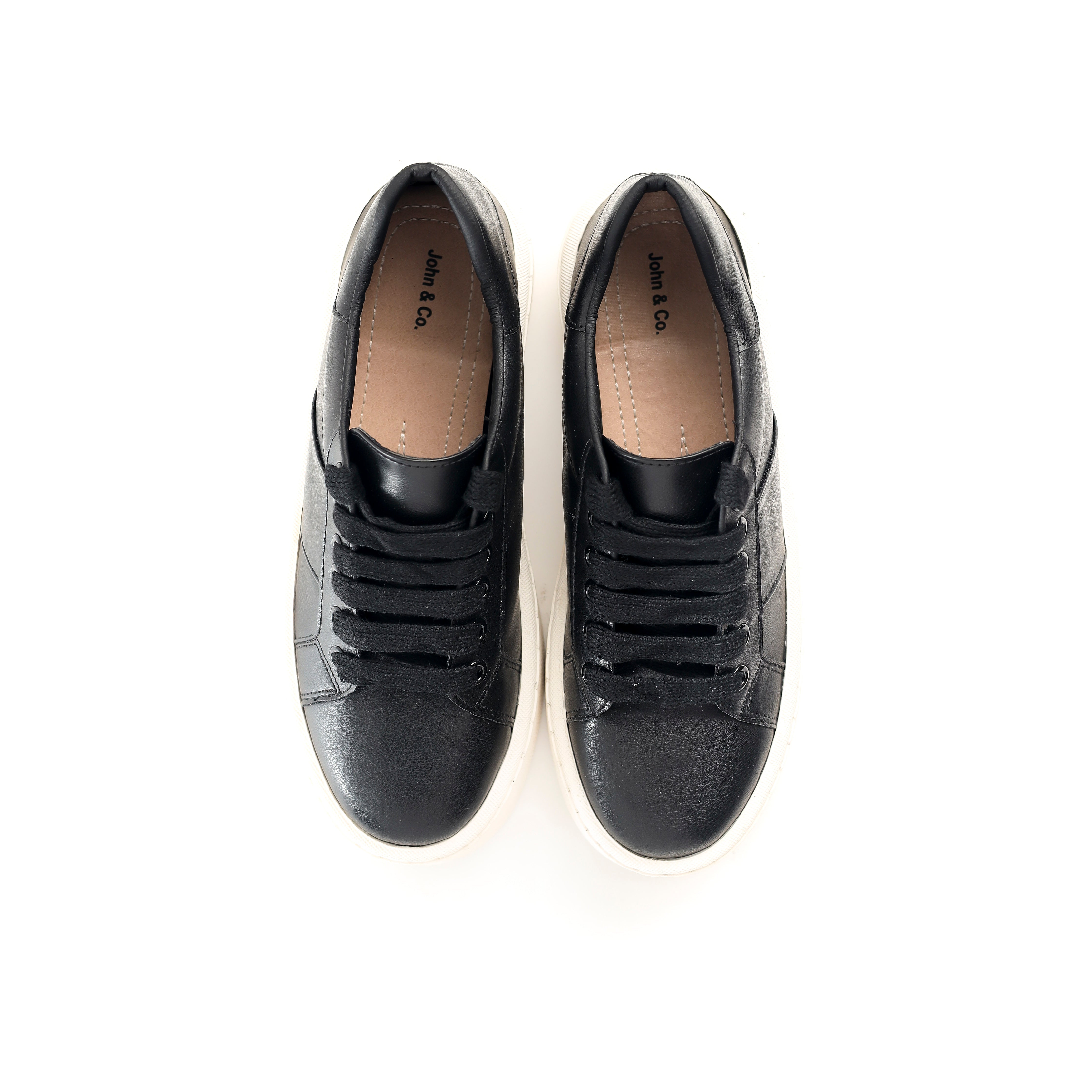 Leather Lacing Black Shoes