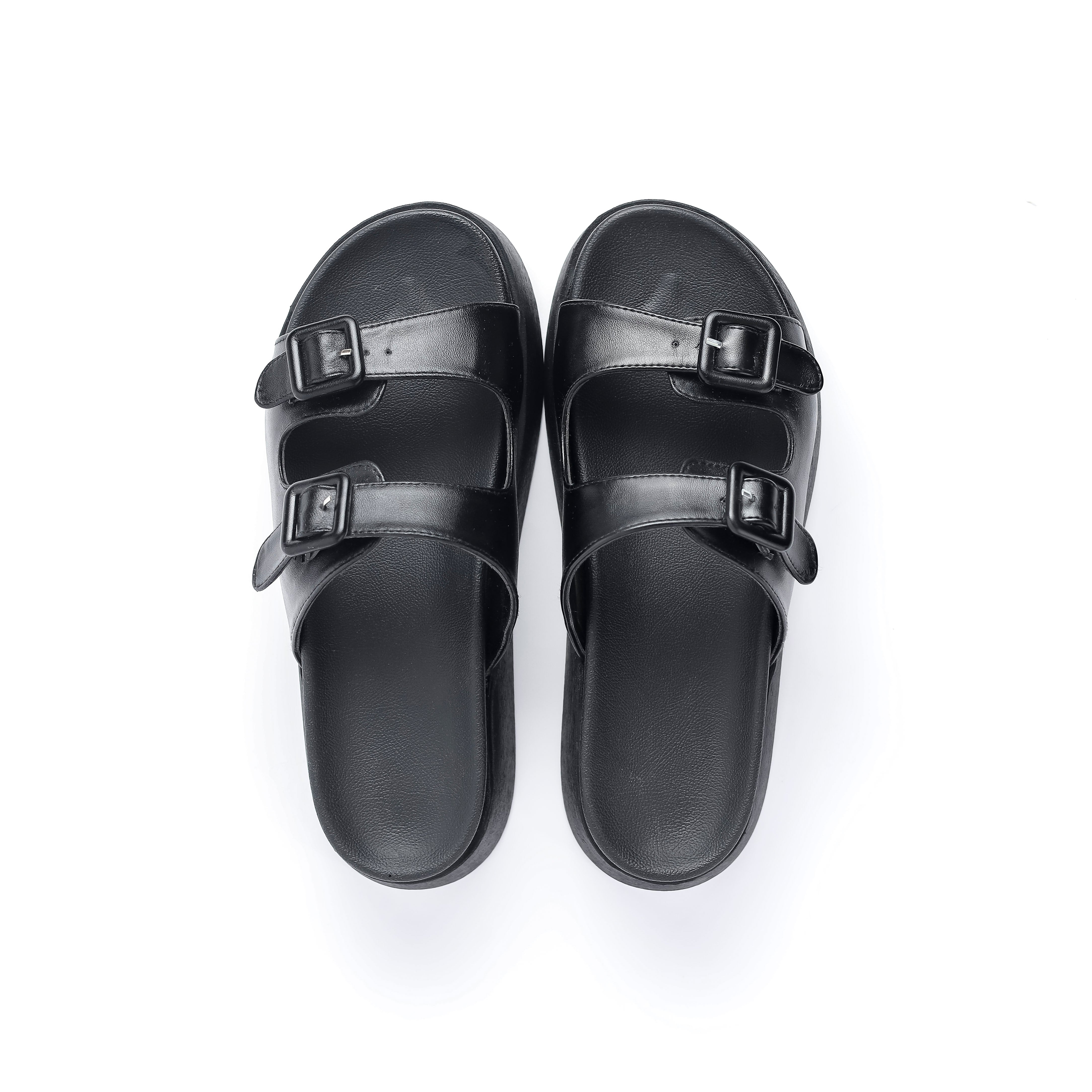 Black Slipper With Two Straps