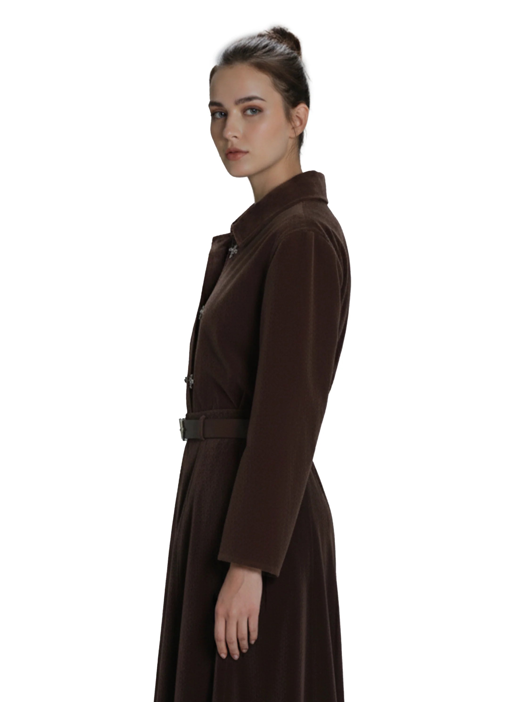 Brown Velvet Corduroy Buttoned Jacket