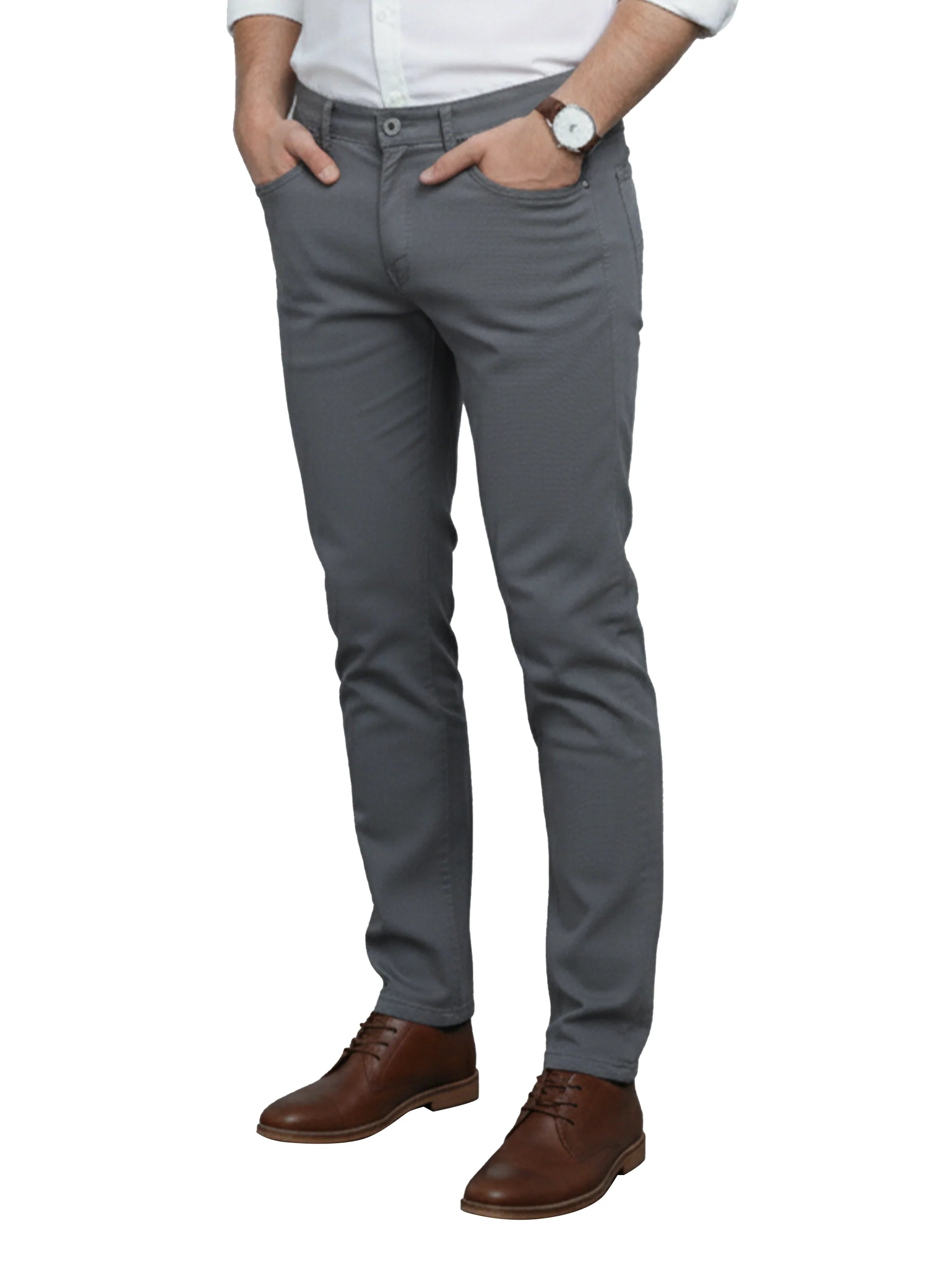 Grey Casual Pant With 5 Pockets Style